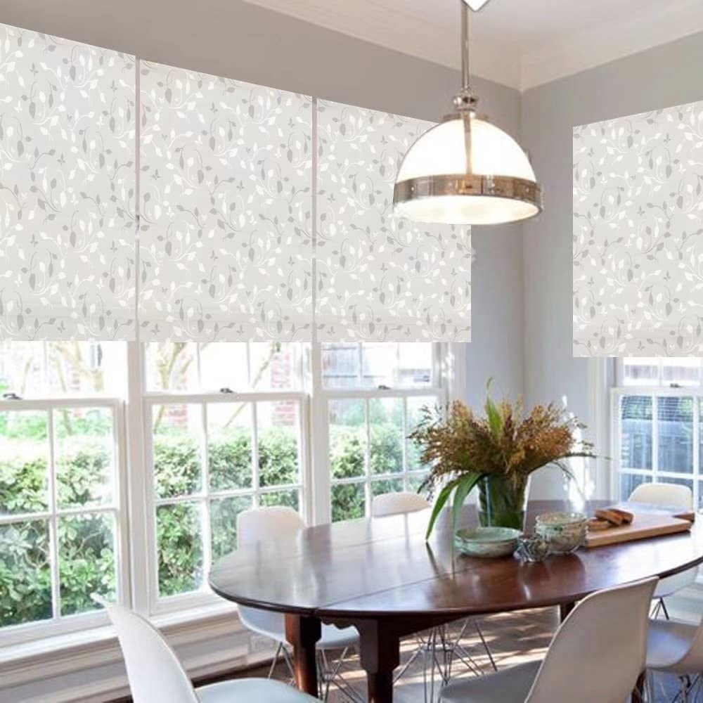 Cordless Roman Shades - Blackout & Light Filtering Custom Window Blinds | 10% Linen Fabric | Elegant Leaf Design for Windows, French Doors & Kitchen | Perfect for Bedrooms, Living Rooms & Home Offices