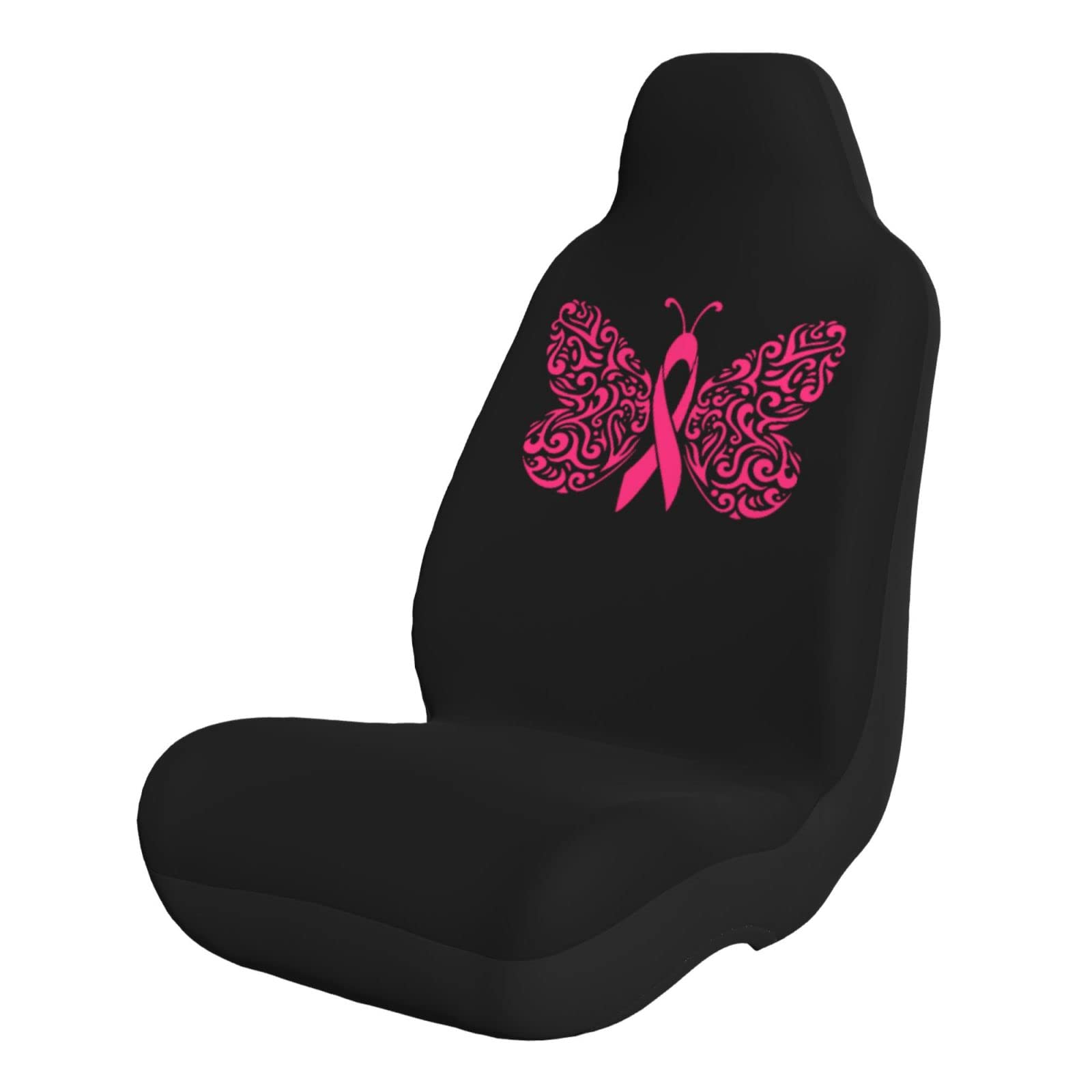 Butterfly Lung Cancer Awareness Car Seat Covers - 2 Piece Set for Most Vehicles | Soft & Durable Seat Protectors for Cars, Trucks & SUVs | Show Support for Cancer Survivors & Patients