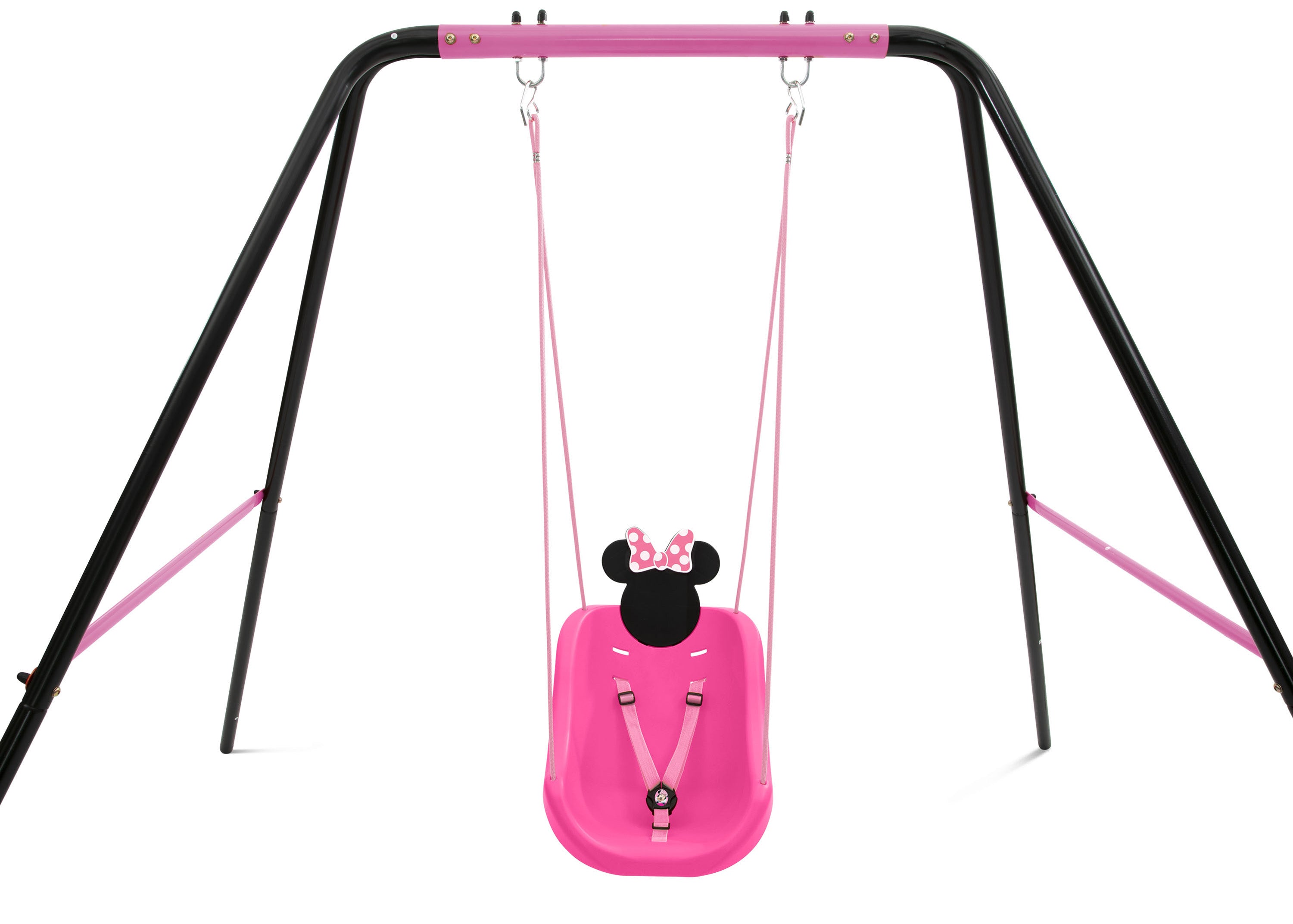 Minnie Mouse 2-in-1 Outdoor Swing Set for Kids - Toddler & Baby Swing with Adjustable Seat - Perfect for Backyard, Garden, and Playground Fun
