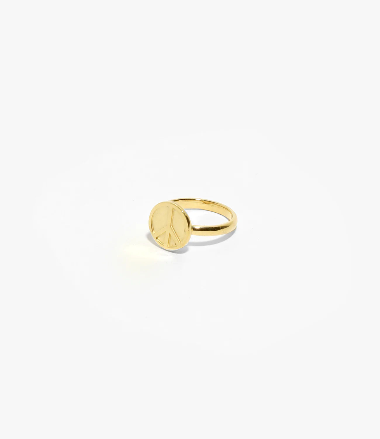 Gold Plated Peace Sign Needle Ring - Stylish Punk Jewelry for Women, Perfect for Concerts, Parties & Everyday Wear