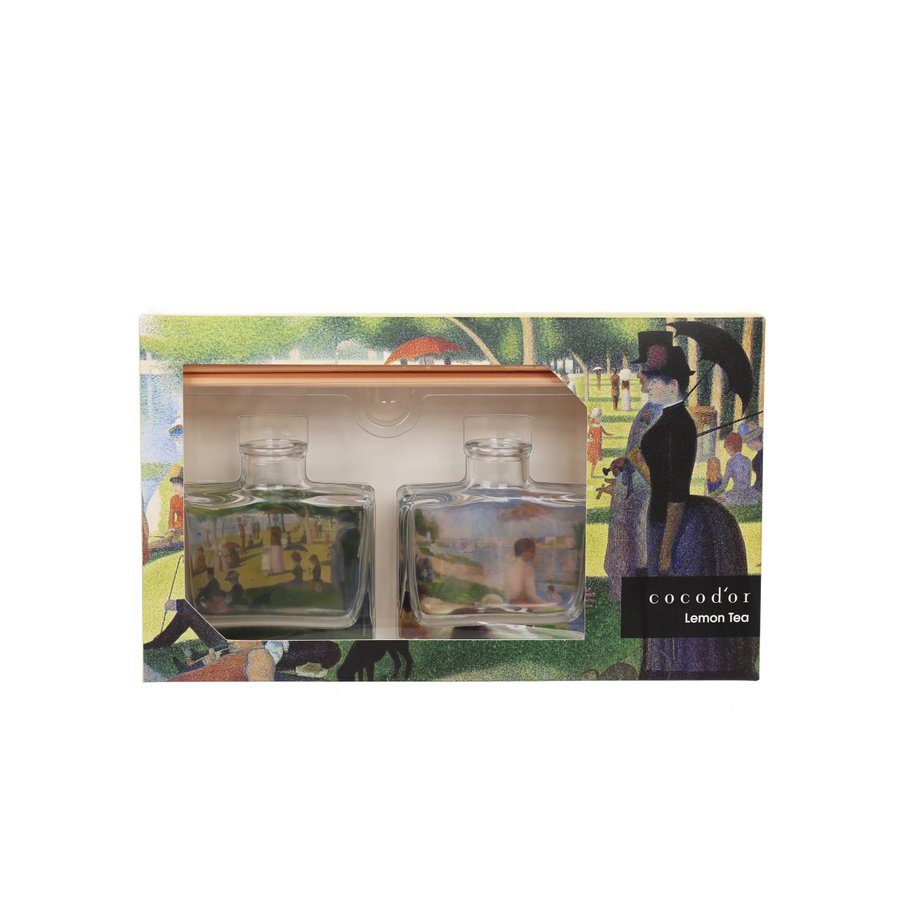 COCOD'OR Artpiece Aroma Gift Set - Seurat Lemon Tea Scented Candles, Home Decor & Relaxation Gifts for Women, Perfect for Living Room, Bedroom, Spa and Yoga Spaces