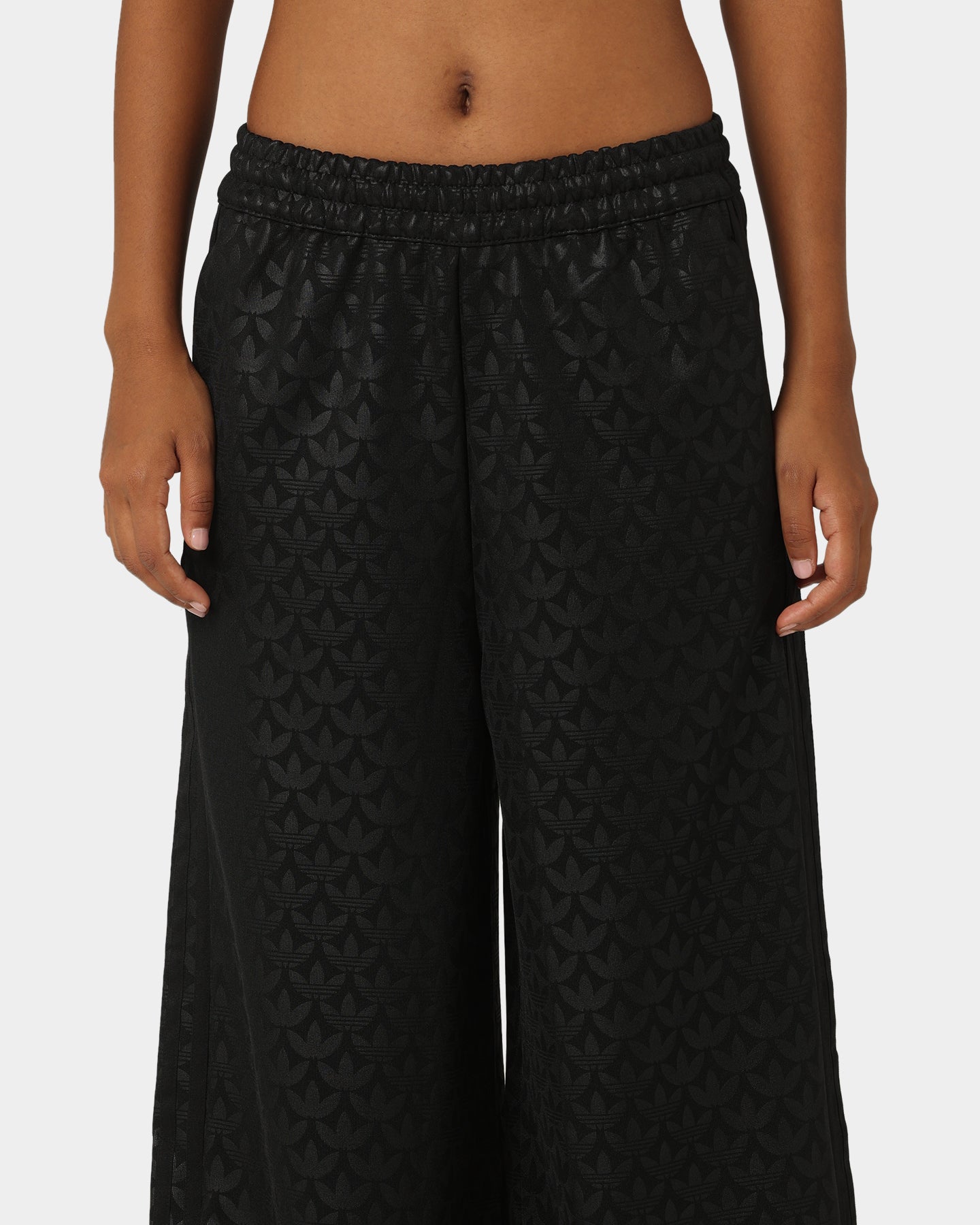 Adidas Women's All Over Print Track Pants - Black Athletic Joggers for Running, Gym & Casual Wear