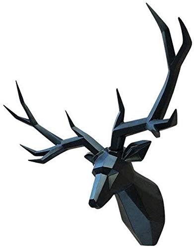 QTQHOME Large Resin Deer Stag Head Wall Decor - Handcrafted Animal Head Sculpture for Home & Office - Perfect for Living Room, Bedroom, or Cabin Wall Art Decoration