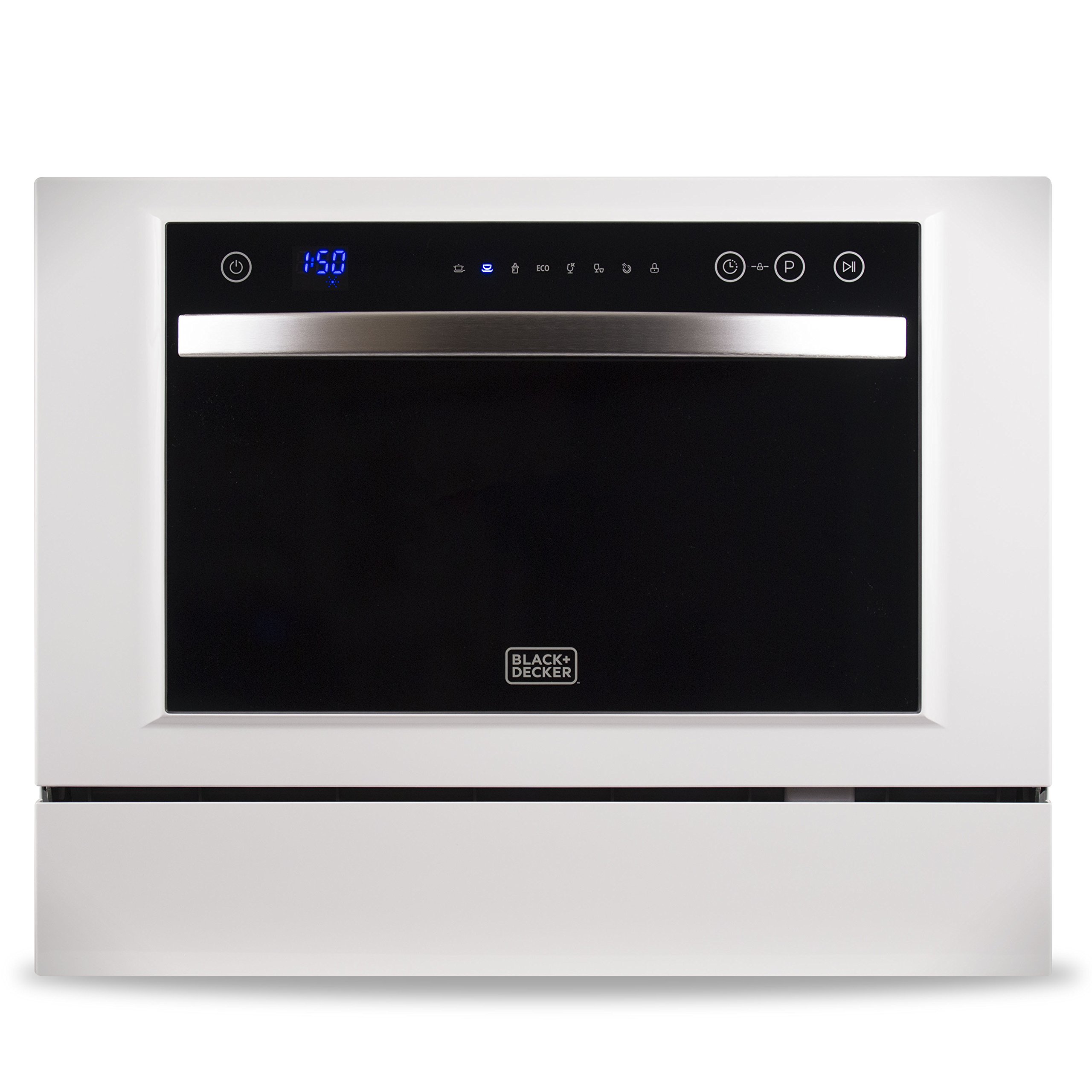 BLACK+DECKER BCD6W 6 Place Setting ENERGY STAR Certified Portable Compact Countertop Dishwasher - Perfect for Small Apartments, RVs, Dorms & Kitchenettes
