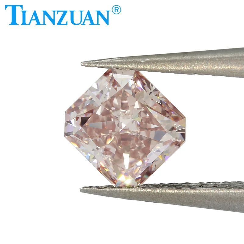 1.511CT Lab Grown CVD Radiant Cut Diamond - Light Brownish Pink VS1 Clarity, 2EX Cut, GEMID Certified Loose Gemstone | Engagement Rings, Wedding Bands & Fine Jewelry Making