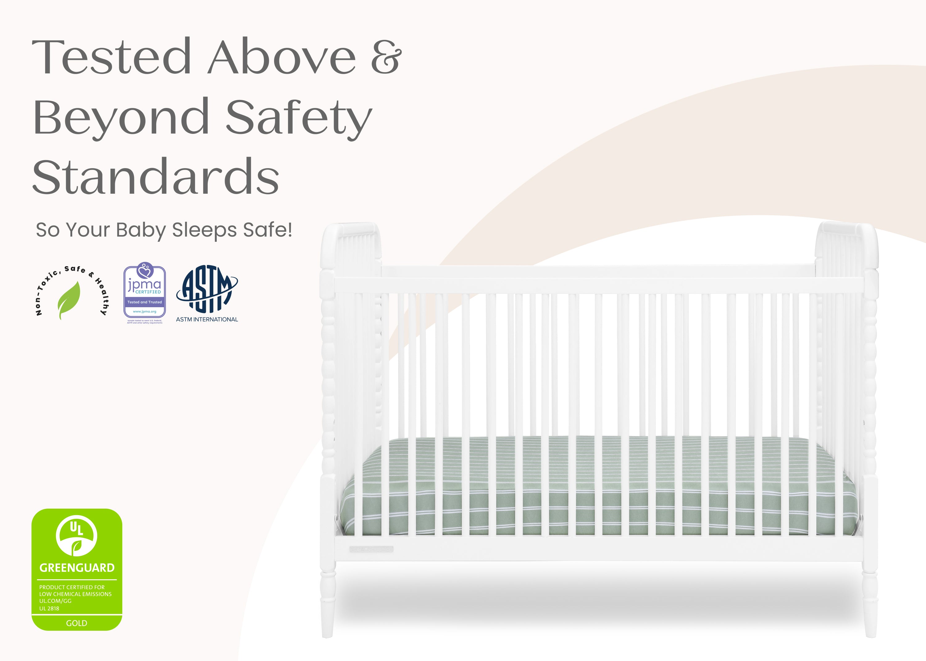 Serena 4-in-1 Convertible Baby Crib - Toddler Bed, Daybed & Full-Size Bed Frame - Nursery Furniture for Boys & Girls - Perfect for Newborns to Teens Bedroom