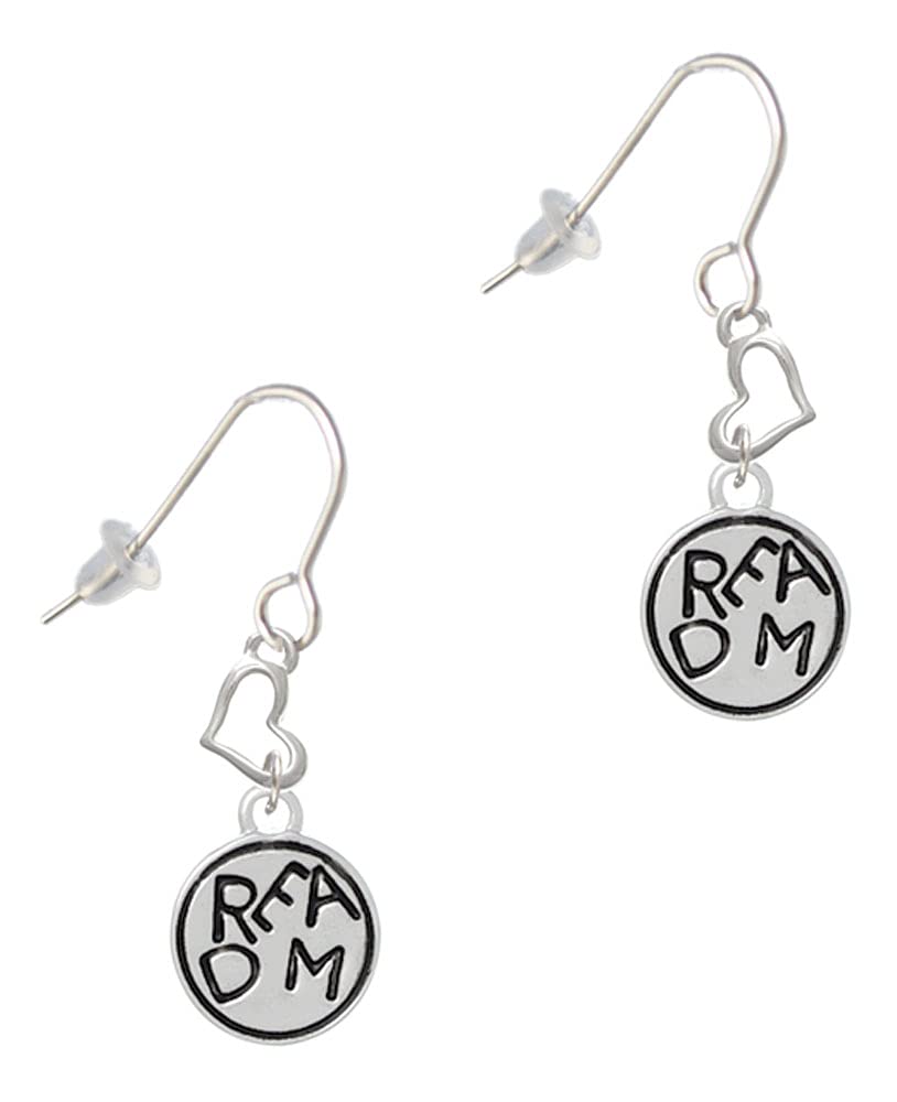 Silver Heart French Earrings - Circle Message Jewelry for Gifts & Parties