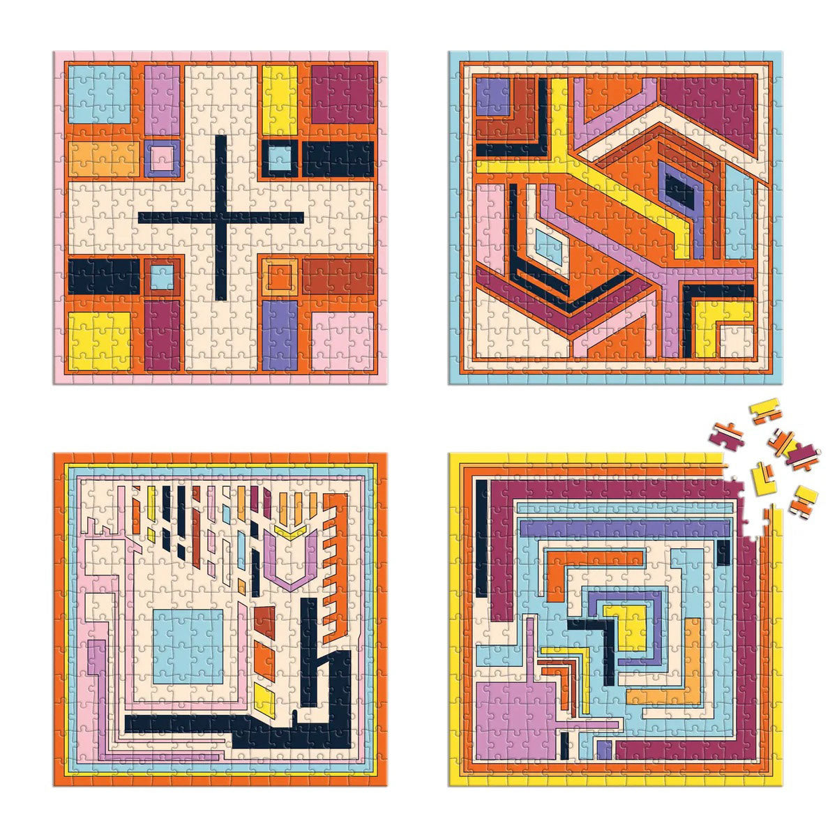 4-Piece Soft Textile Blocks Puzzle Set for Babies & Toddlers - Safe, Colorful, and Educational Sensory Toy for Early Learning & Playtime
