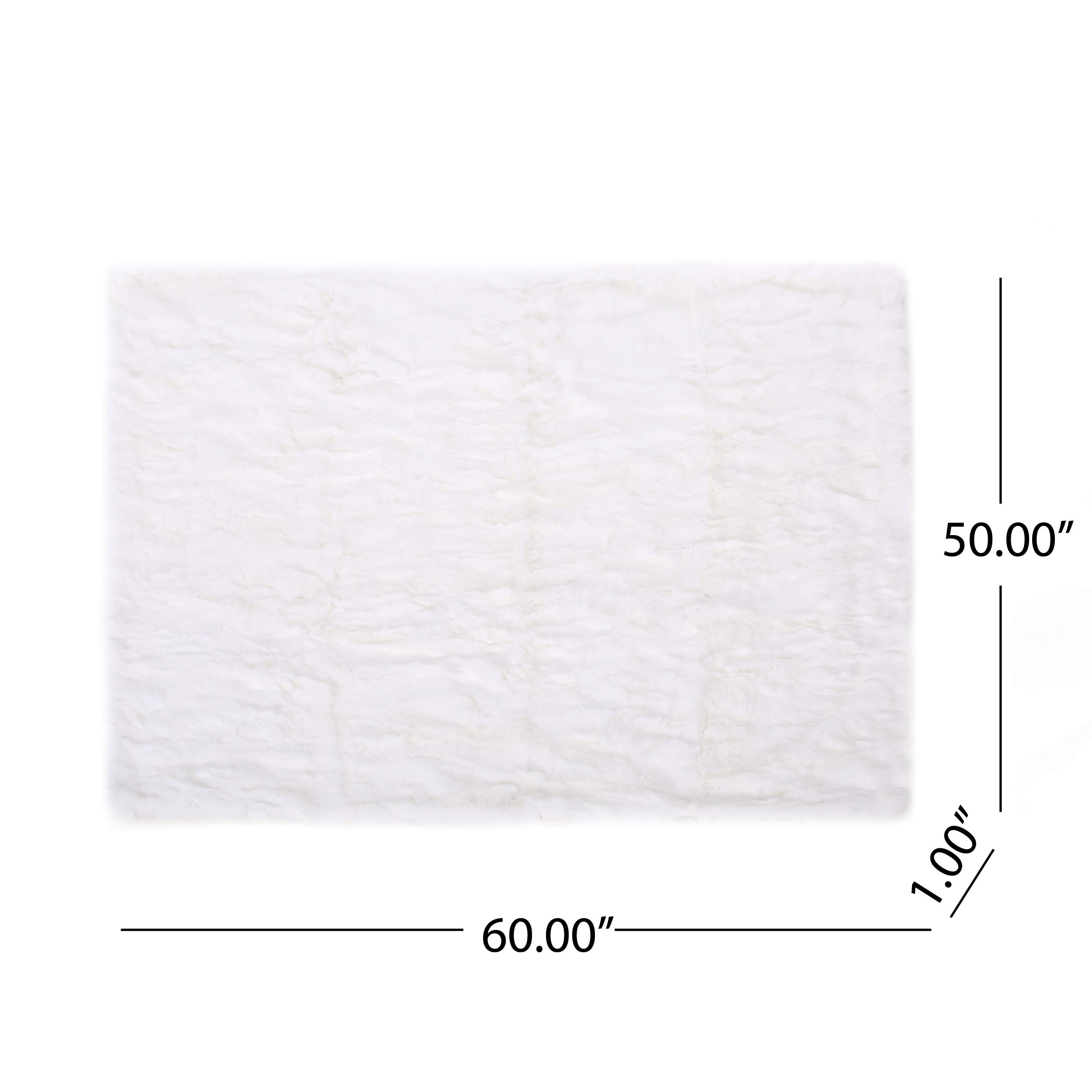 Glam Fur Throw Blanket - Soft White Faux Fur Blanket for Couch, Bed & Home Decor - Cozy Winter Blanket for Living Room, Bedroom & Gift Giving