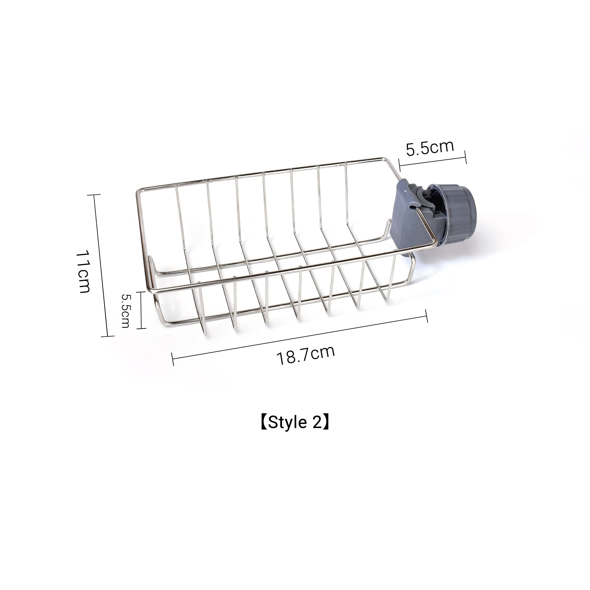 304 Stainless Steel Heavy Duty Over Faucet Sponge Holder & Kitchen Sink Organizer - Detachable Hanging Drain Rack for Scrubbers, Soap, Bathroom Storage (Heightened & Lengthened) - Perfect for Small Kitchen Organization & Bathroom Counter Space Saving