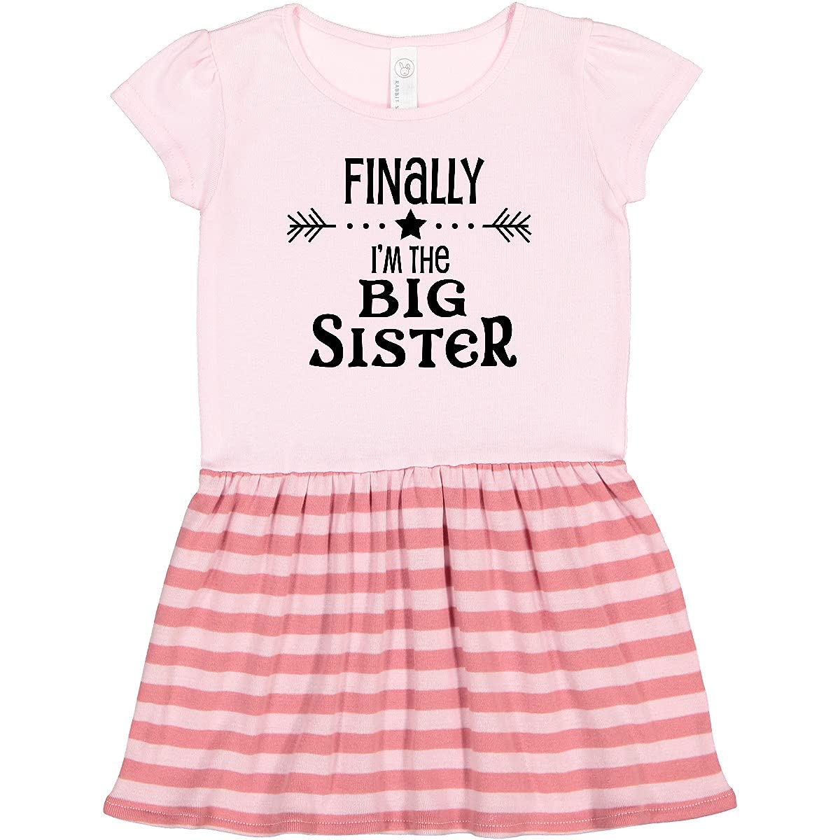 Inktastic 'Finally I'm The Big Sister' Toddler Dress - Cute Sibling Outfit for Baby Girls & Toddlers - Perfect for Family Photos, Birth Announcements & Special Occasions