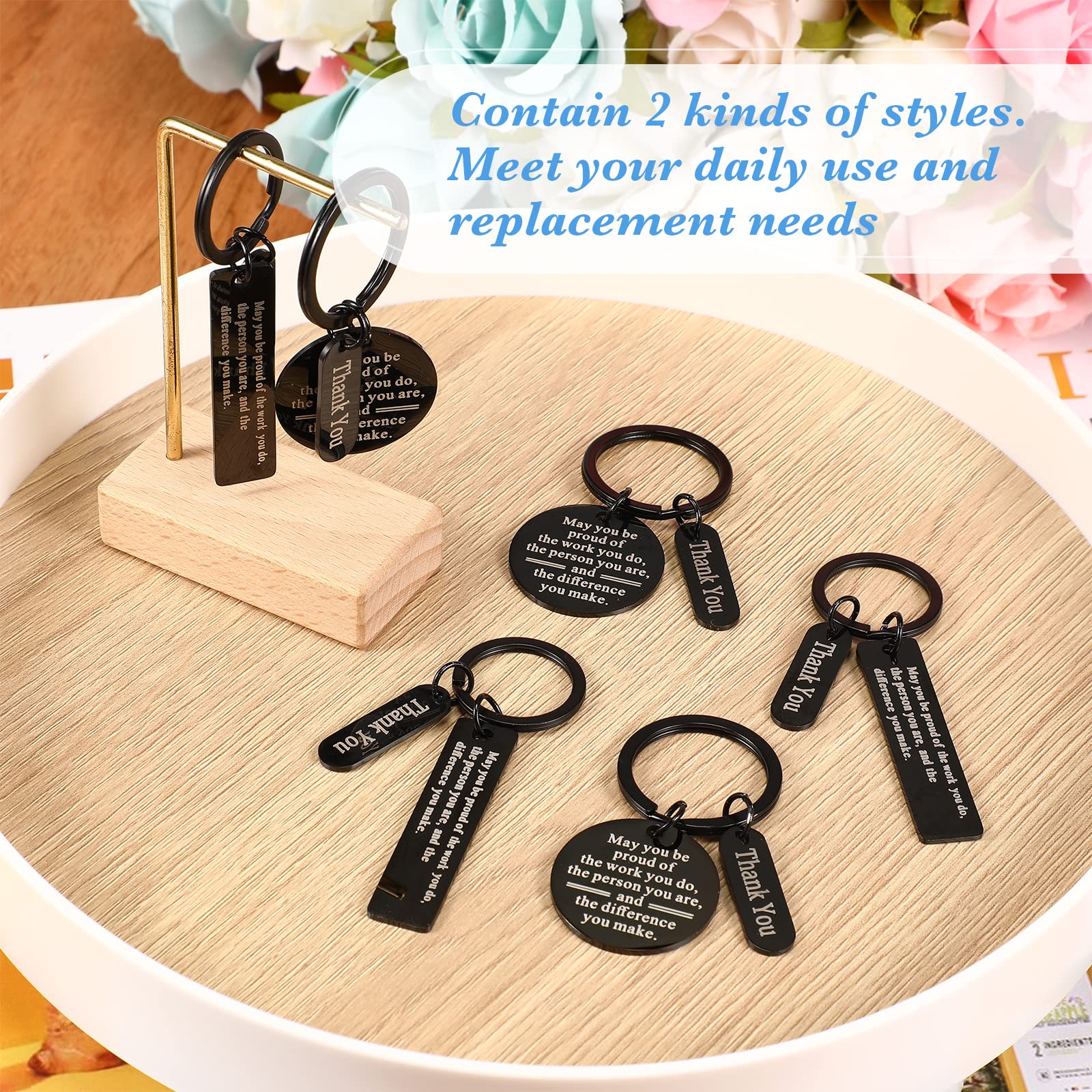 32 Pcs Bulk Thank You Keychains - Employee Appreciation Gifts for Coworkers, Volunteers, Women & Men - Perfect for Christmas, Corporate Events & Recognition Awards