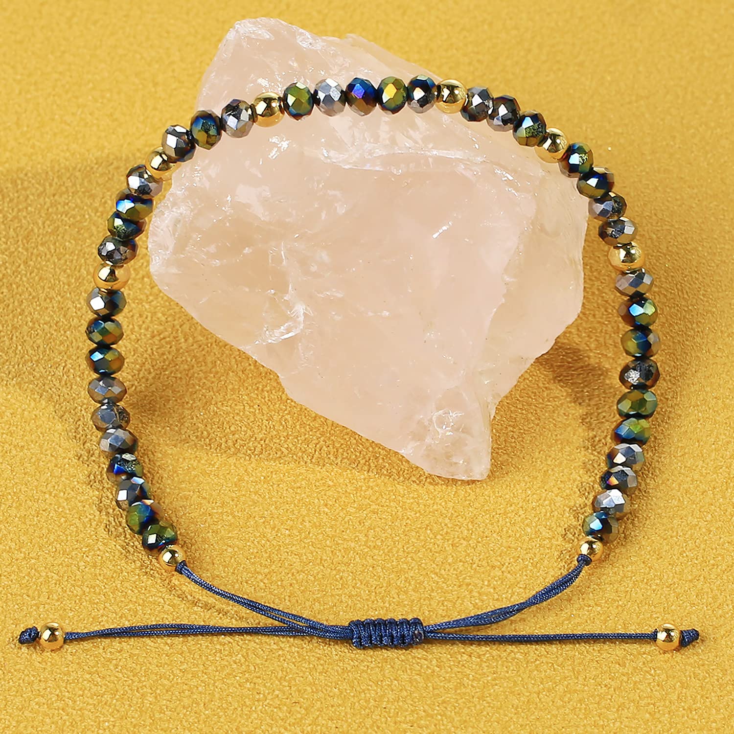 KELITCH Women's Crystal Boho Friendship Bracelets - Adjustable Beaded Strand Bracelet Set for Beach, Festival, Party & Everyday Wear | Handmade Jewelry Gift for Her