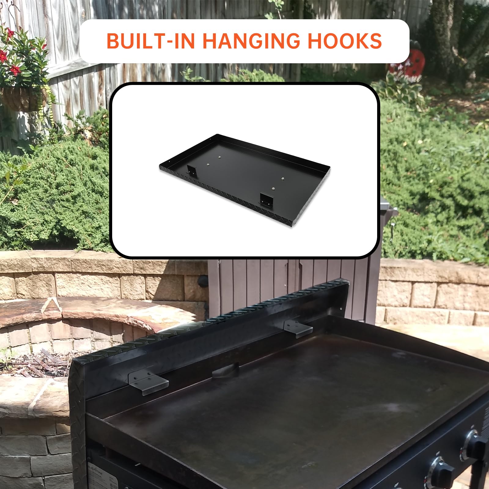 ECOTRIC 36 Inch Hard Top Griddle Grill Cover - Powder Coated Durable Lightweight Aluminum Lid with Handle for Outdoor Cooking - Compatible with 36” Front or Rear Grease Griddles - Perfect for BBQ, Camping & Backyard Grilling