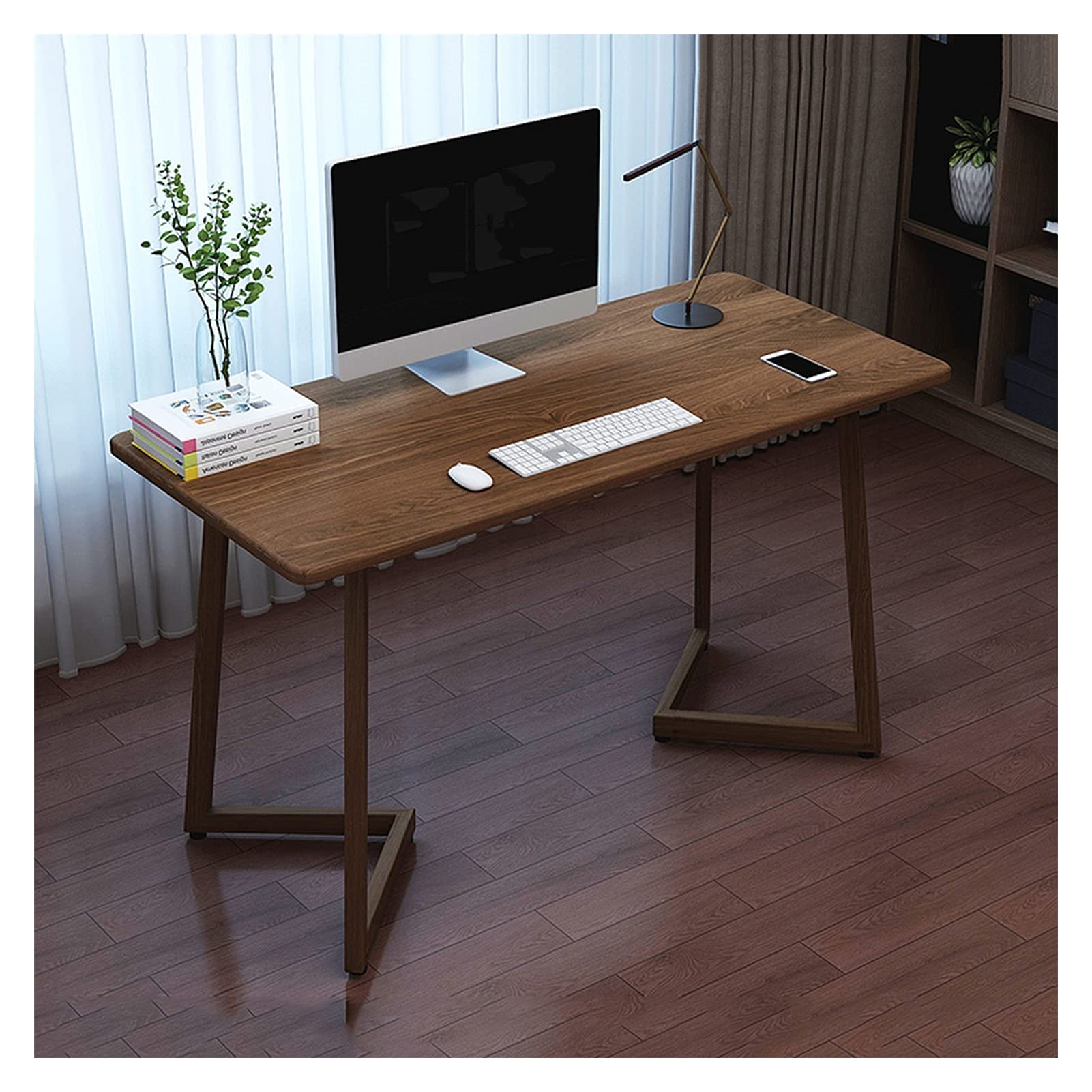 Modern Simple PC Desk - Home Office Monitor Stand, Study Room Writing Table with Stable Workstation Design, Easy to Assemble (3 Color Options) for Small Space, Dorm Room & Home Office Setup
