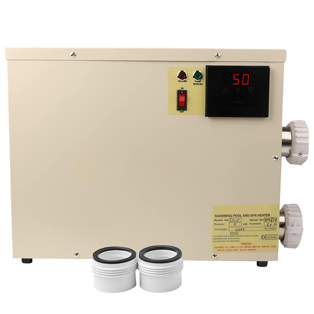 ExGizmo 11KW 220V Digital Electric Water Heater - Pool & Spa Thermostat with Touch Screen Control for Above Ground & Inground Pools | Energy Efficient Heating Solution for Home, Hotels & Resorts