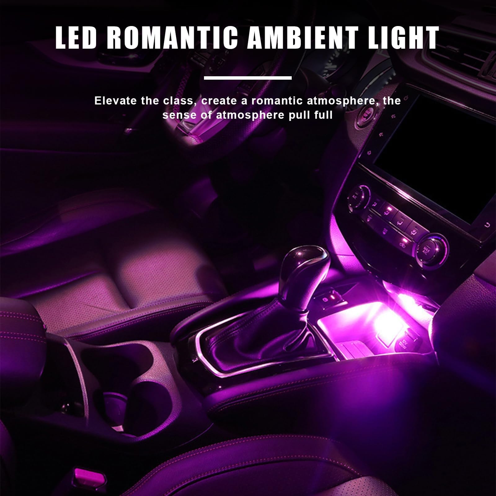 USB LED Car Interior Lights - Retro Automotive Night Lamps with USB Power, Mini Atmosphere Lighting for Vehicles, Bedrooms & Hallways (Clear-Blue) | Perfect for Car Decor, Night Driving & Home Ambiance