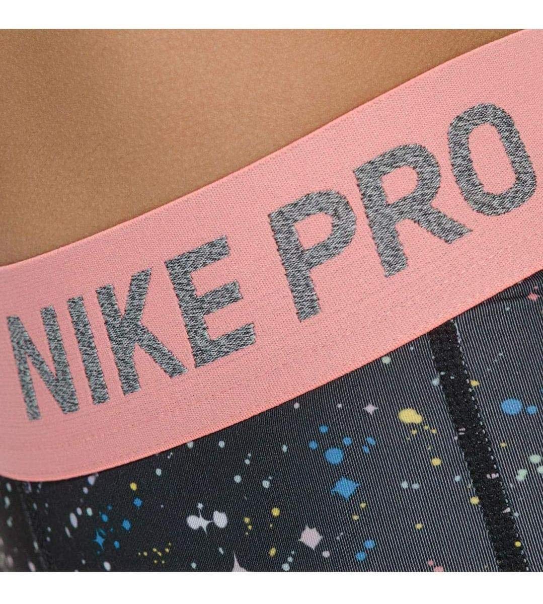 Nike Kids Girls Pro Warm Printed Tights - Black/Pink Gaze - Little Kids & Big Kids (Size 14) - Soft & Comfortable for Dance, Gymnastics, and Winter Sports