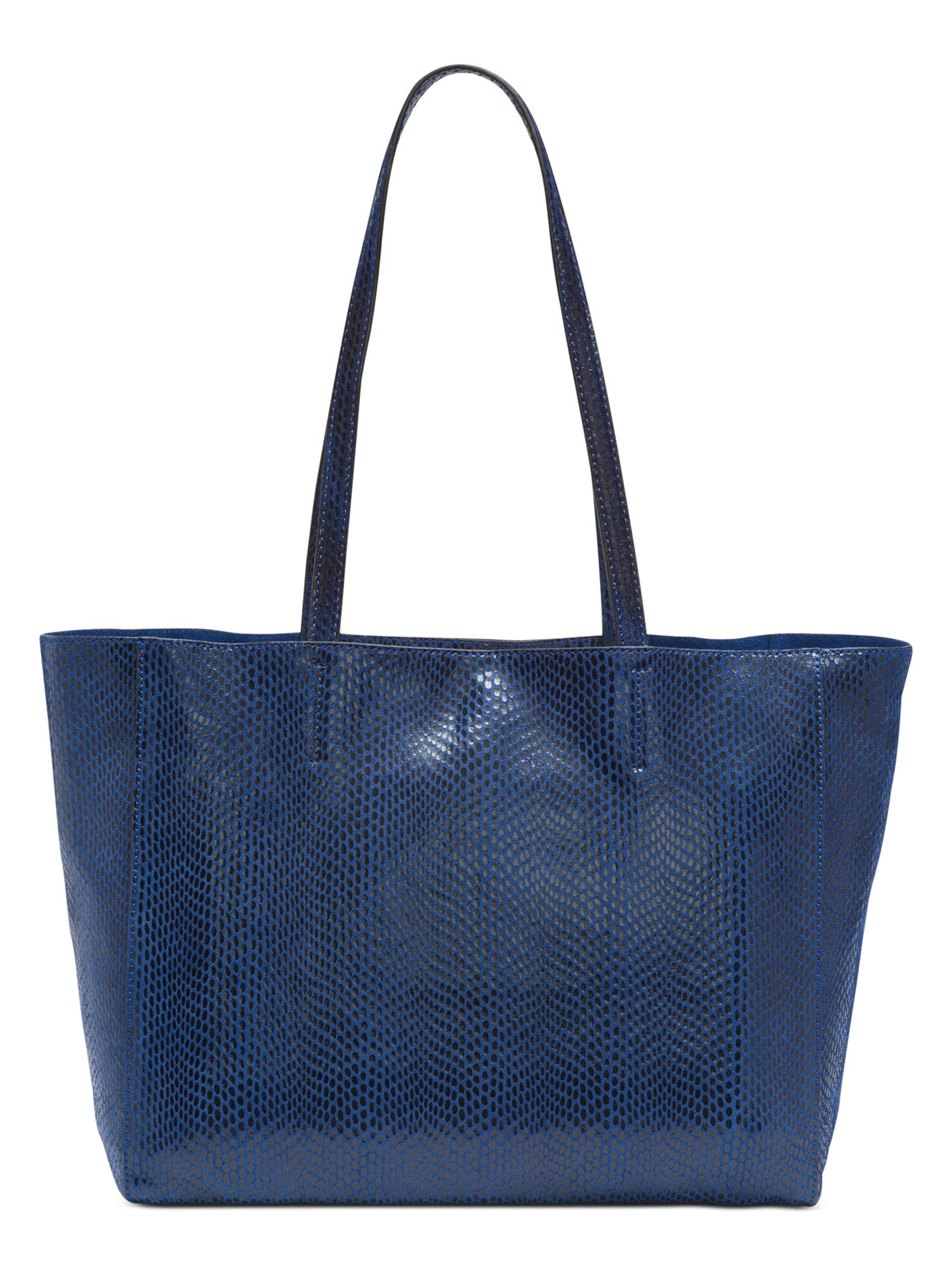 DKNY Blue Animal Print Leather Tote Handbag for Women - Stylish Designer Purse for Work, Travel & Everyday Use