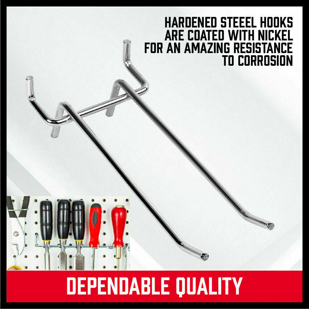 120-Piece Pegboard Hooks Set - Heavy Duty Slat Wall Hanger for Garage, Workshop & Retail Display - Durable Metal Hooks for Tools, Accessories & Home Organization - Perfect for DIY Projects & Space Saving Storage