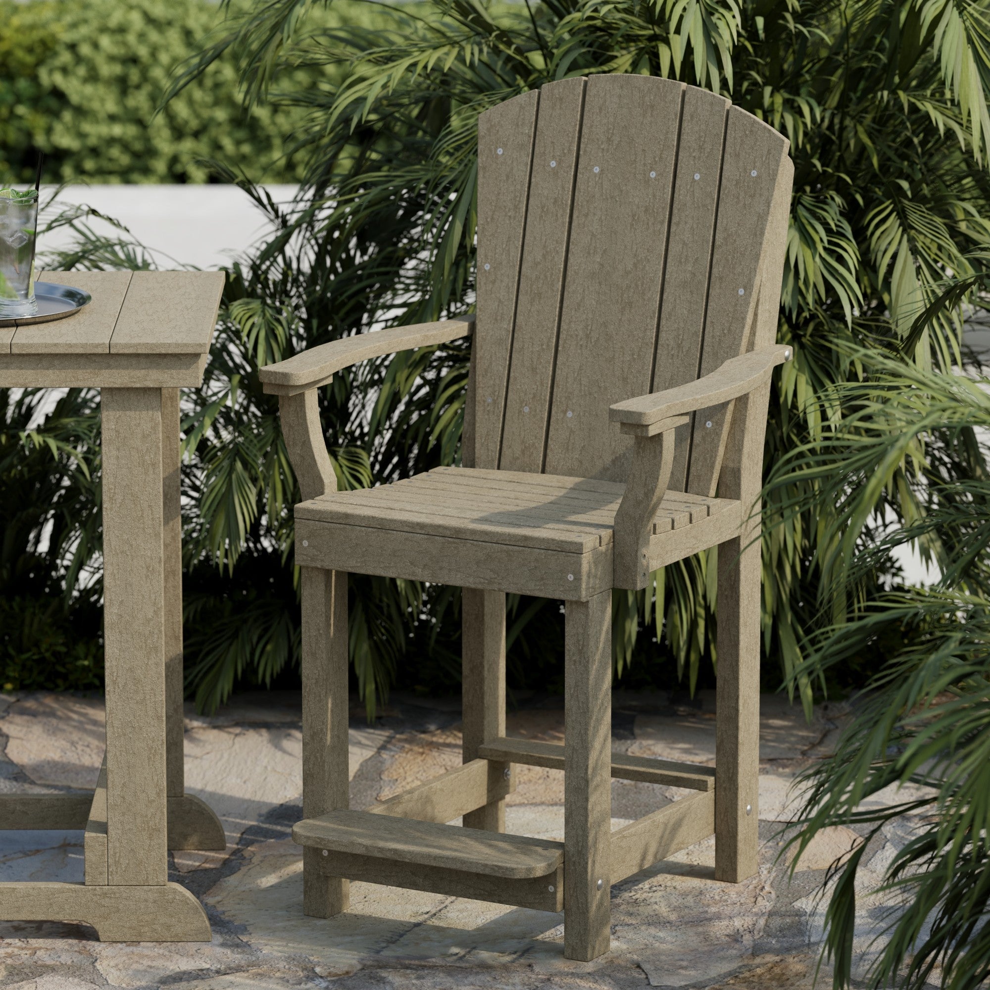 Heritage 3-Piece Patio Counter Height Bar Set - Outdoor Bistro Table & Stools for Backyard, Deck, Garden, Poolside Dining & Entertaining