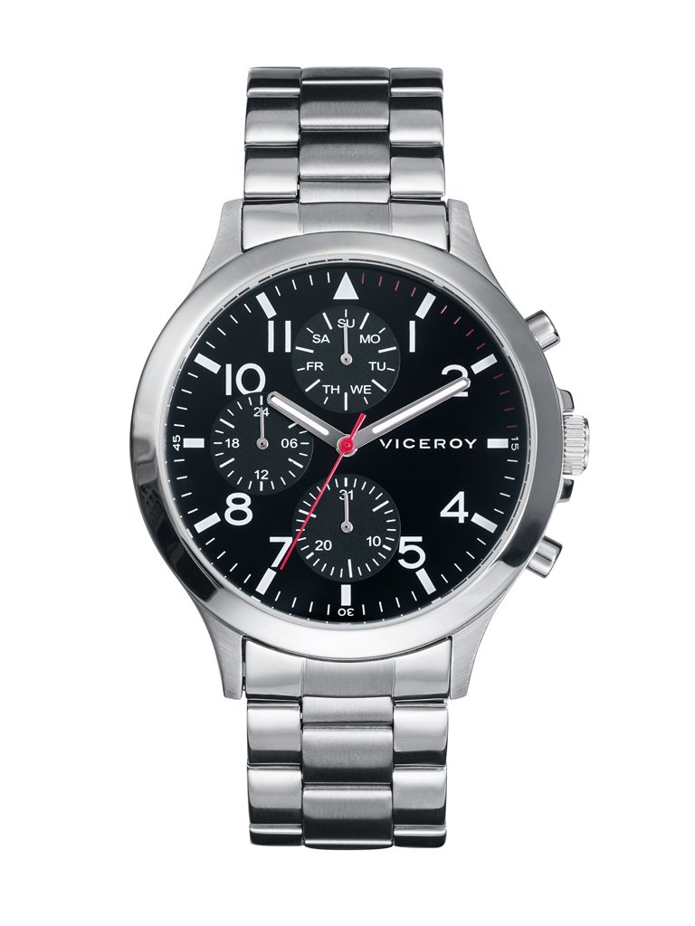 VICEROY 46589-54 Men's Multifunctional Watch - Waterproof, Date Display, LED Backlight for Outdoor Sports, Business & Casual Wear
