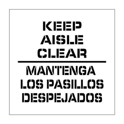 BILNG 24x24 .060PLS Keep Aisle Clear Stencil - Durable Floor Marking Template for Warehouse Safety & Industrial Signage
