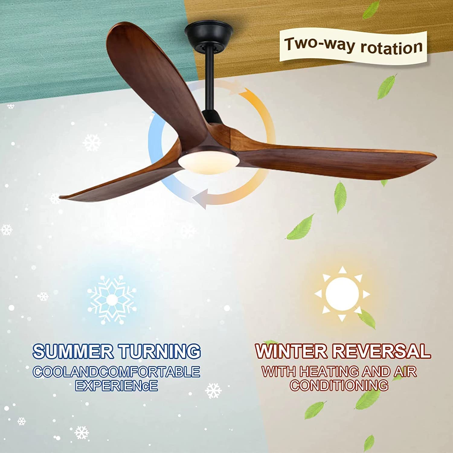 70 Inch Large Outdoor Ceiling Fan with Lights - Waterproof 3-Blade Wood Ceiling Fan for Patio, Porch, Gazebo - Quiet Reversible DC Motor - Perfect for Farmhouse, Exterior House & Outdoor Living Spaces