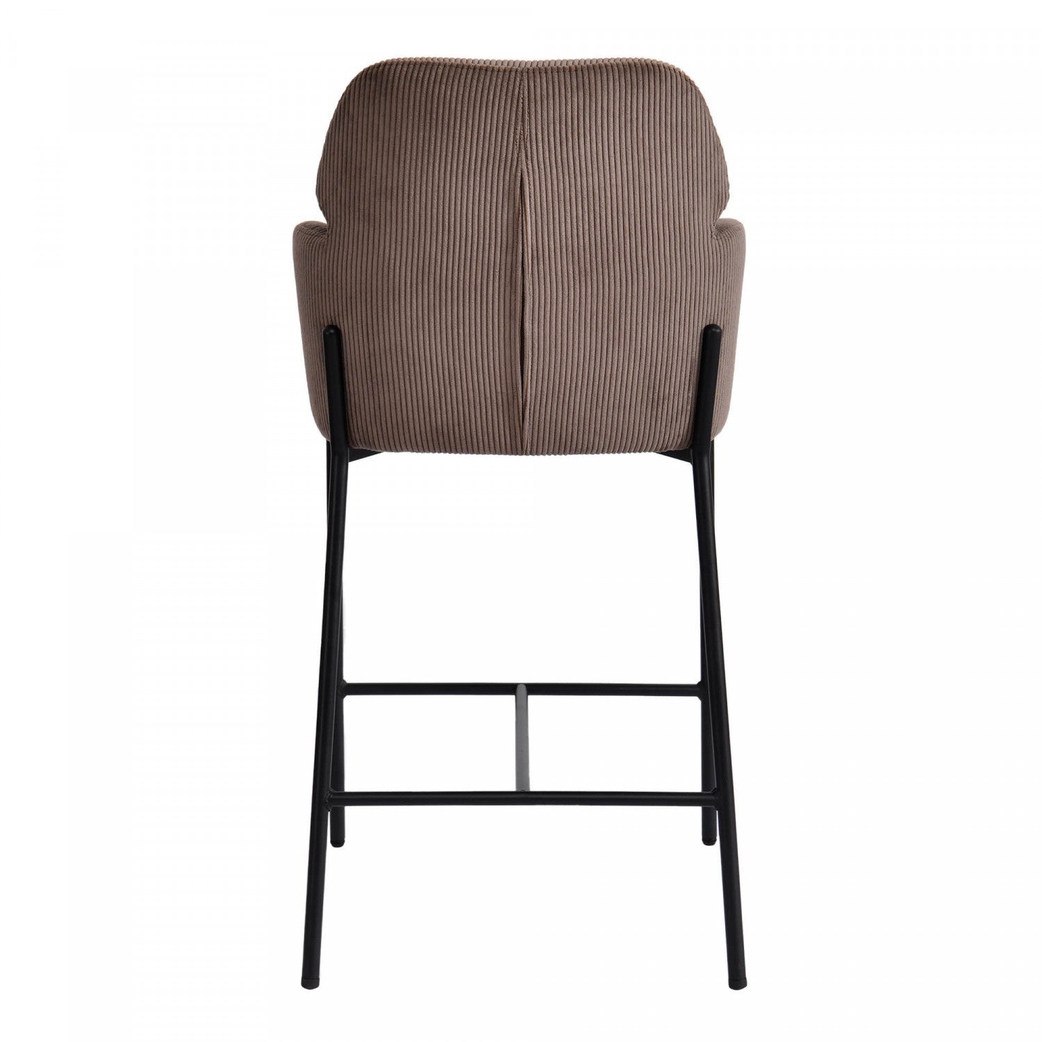 Celon Counter Stool Set of 2 - Brown Corduroy Upholstered Bar Stools for Kitchen Island, Breakfast Nook & Home Decor