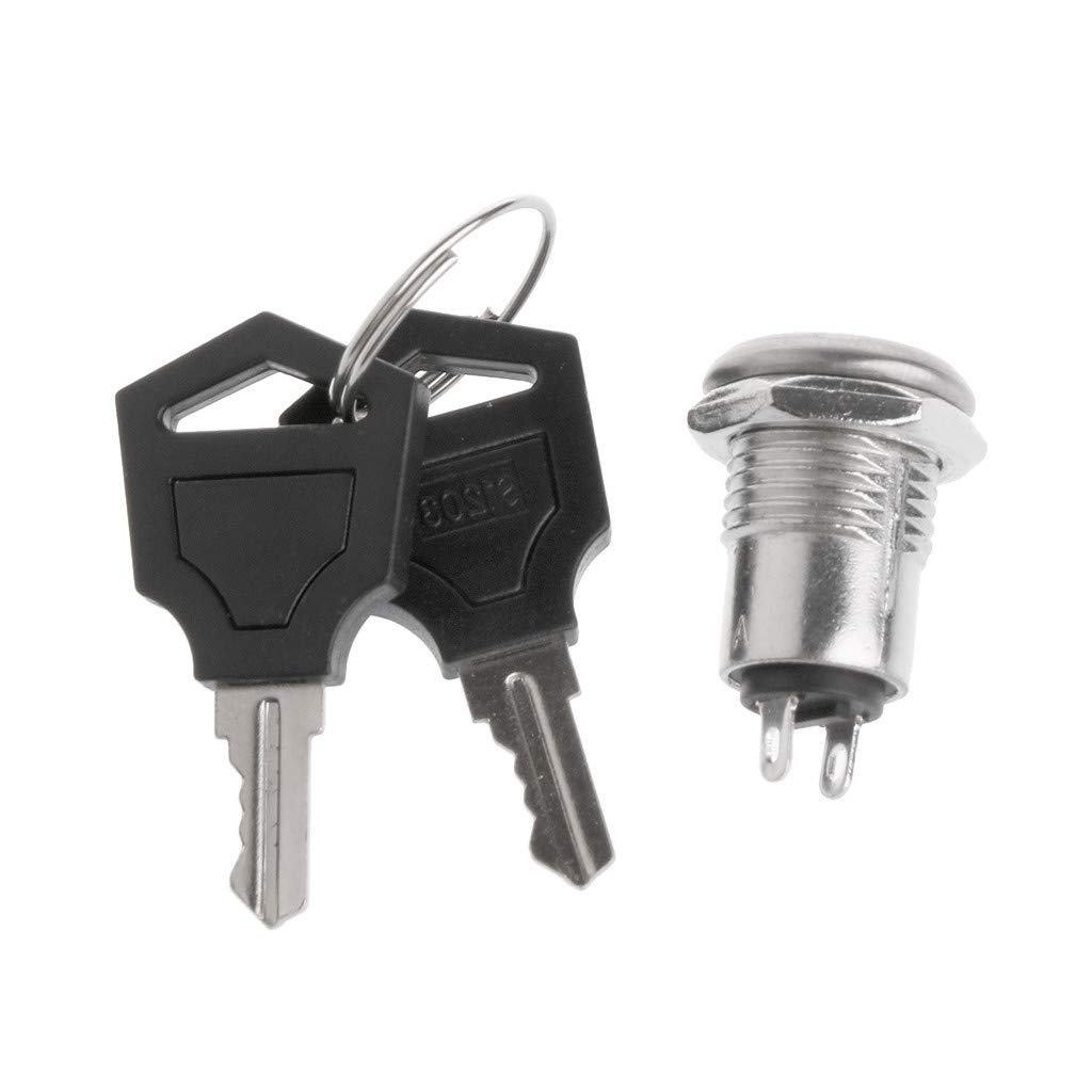 2 Position Rotary Keylock Switch with 2 Keys - ON/OFF Electric Terminals for Industrial Control Panels & Security Systems | Durable Metal Key Switch for Machinery, Equipment & Electrical Enclosures