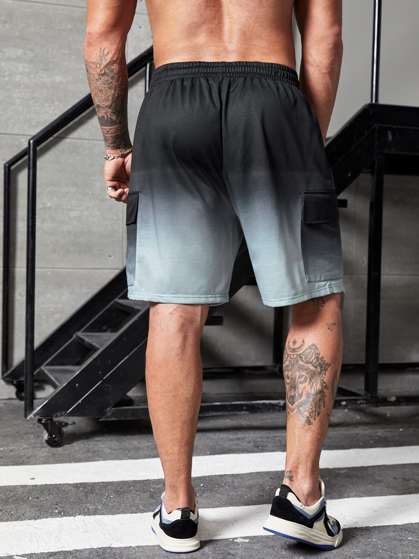 HDZWW Men's Casual Shorts with Drawstring Waist & Pockets - Extended Sizes 1XL - Black Summer Beach Shorts for Outdoor Activities, Travel & Relaxation