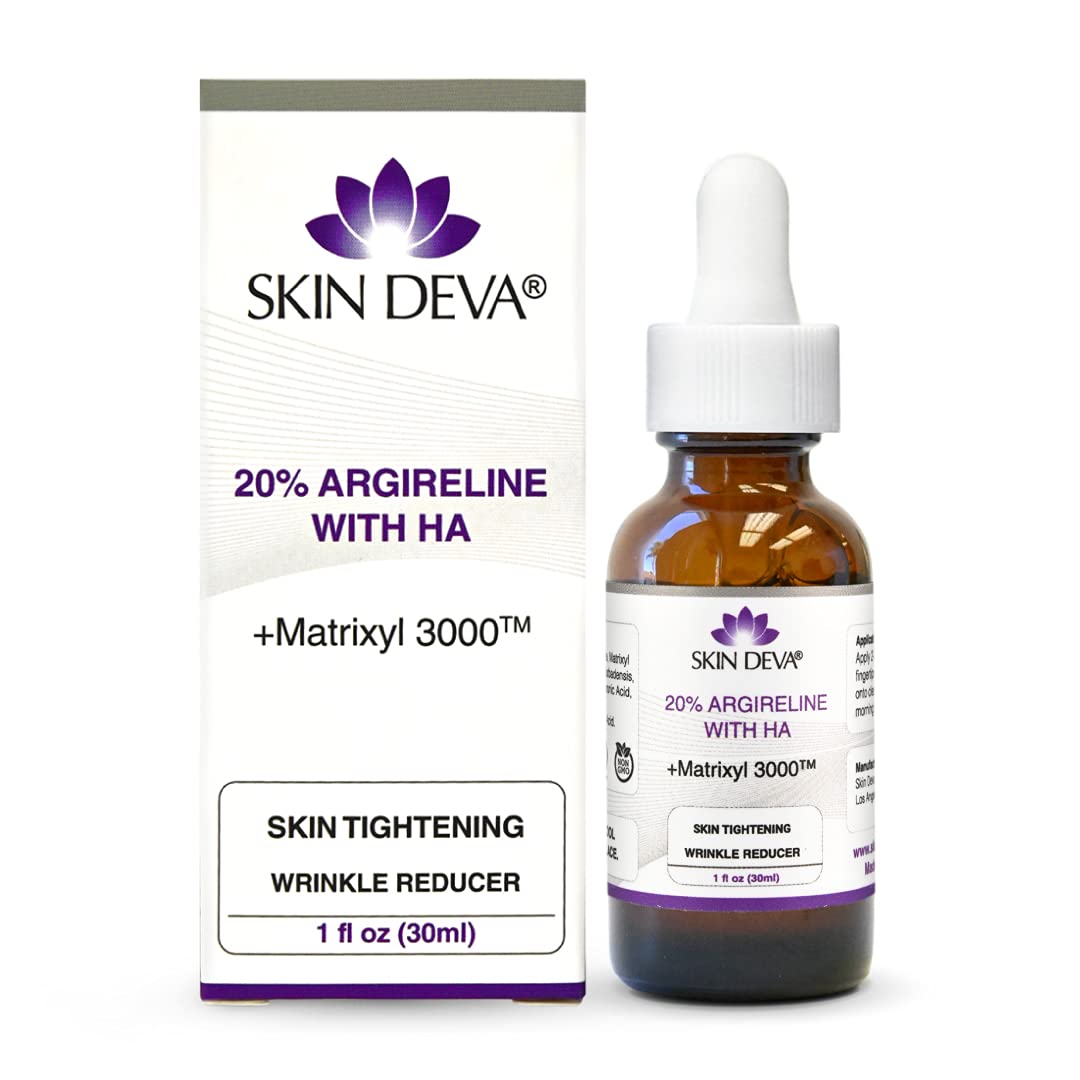 SKIN DEVA 20% Argireline Serum with Matrixyl 3000 & Hyaluronic Acid - Anti-Aging Face Serum for Wrinkle Reduction, Skin Toning & Collagen Stimulation | Perfect for Daily Skincare Routine & Nighttime Anti-Wrinkle Treatment