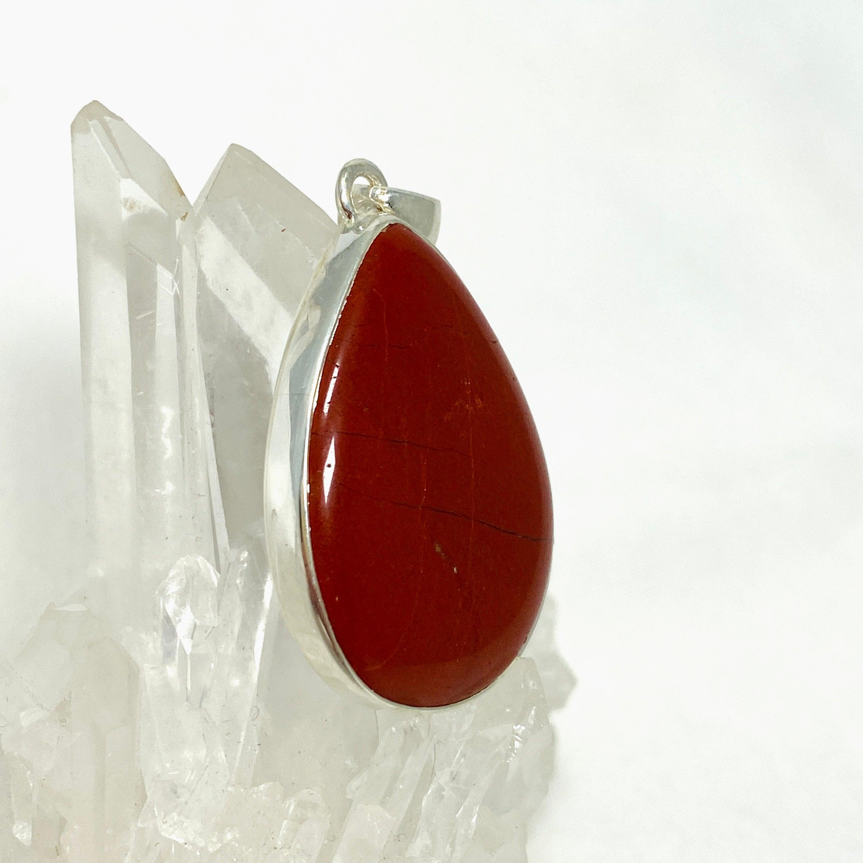 Red Jasper Teardrop Pendant Necklace KPGJ4443 - Natural Stone Jewelry for Women, Healing Crystal Gift for Meditation & Spiritual Protection