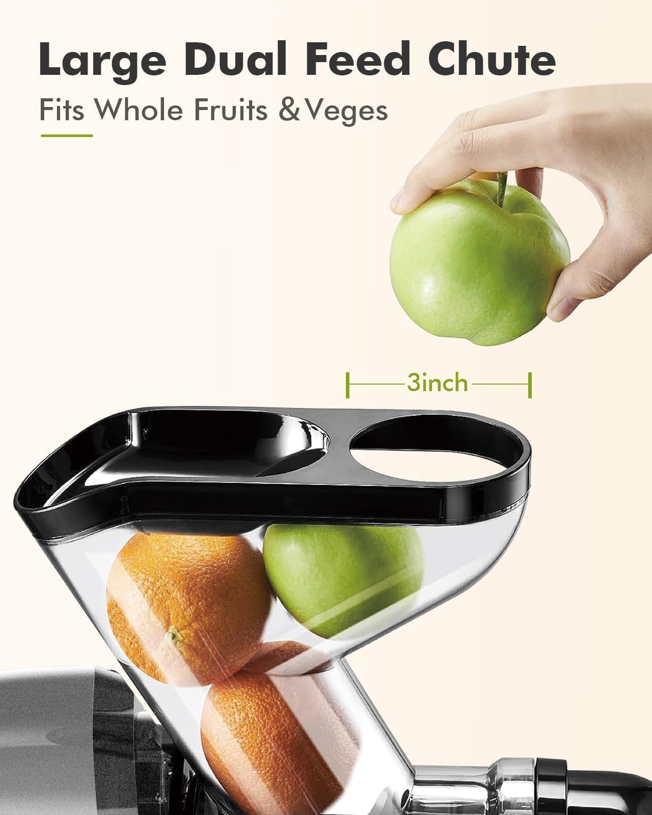 SiFENE Cold Press Juicer Machine - Wide Feed Chute, High Yield Slow Juicer for Fruits & Vegetables, Quiet DC Motor, Easy to Clean, BPA-Free - Perfect for Healthy Juicing at Home, Gym, or Office