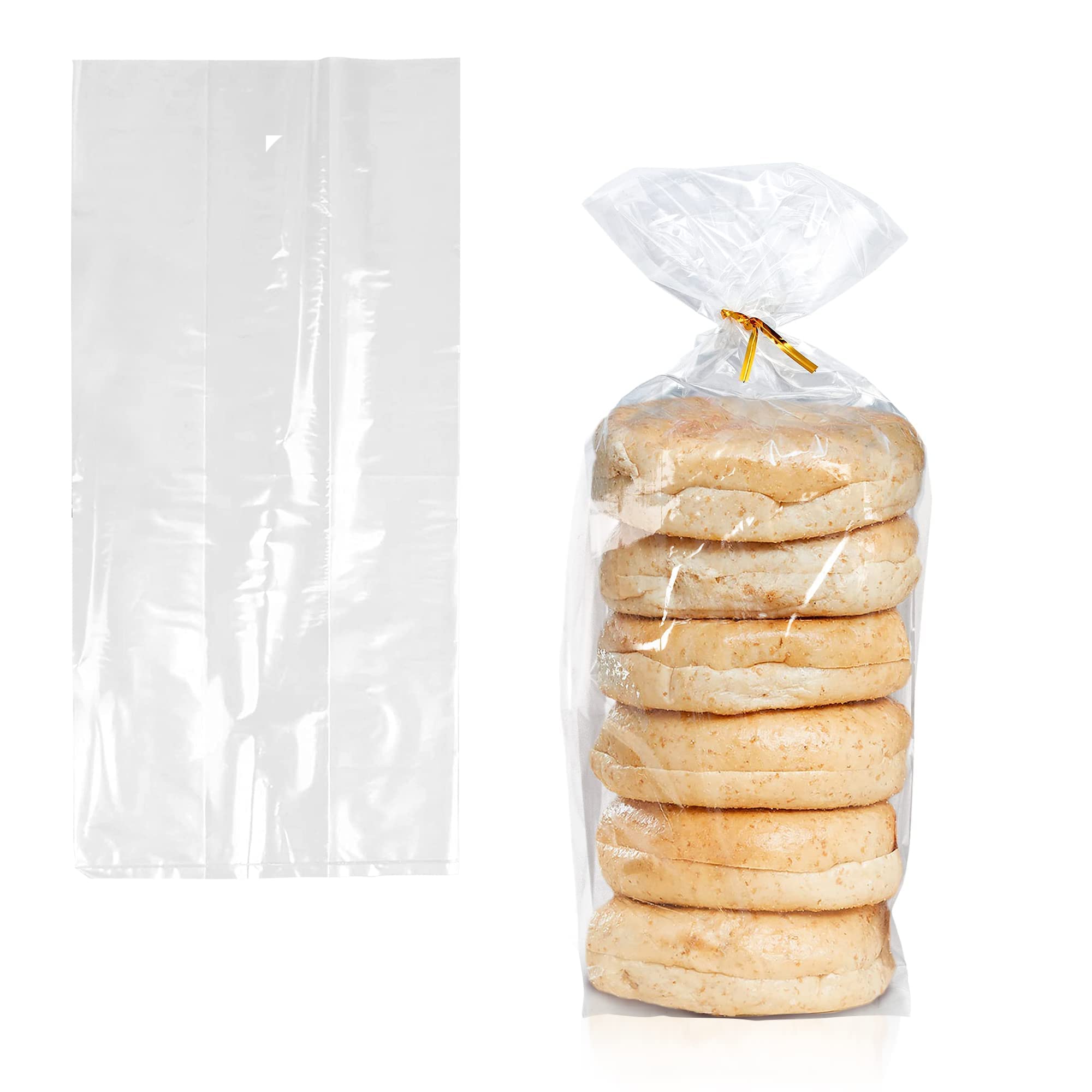 APQ Clear Gusseted Poly Bags 6x3x18 Inches - 1000 Pack Waterproof Flat Bottom Plastic Bags with Open Top - 2 Mil Thick Clear Packaging Bags for Popcorn, Cookies, Bread - Perfect for Party Favors, Bakery Storage & Retail Packaging