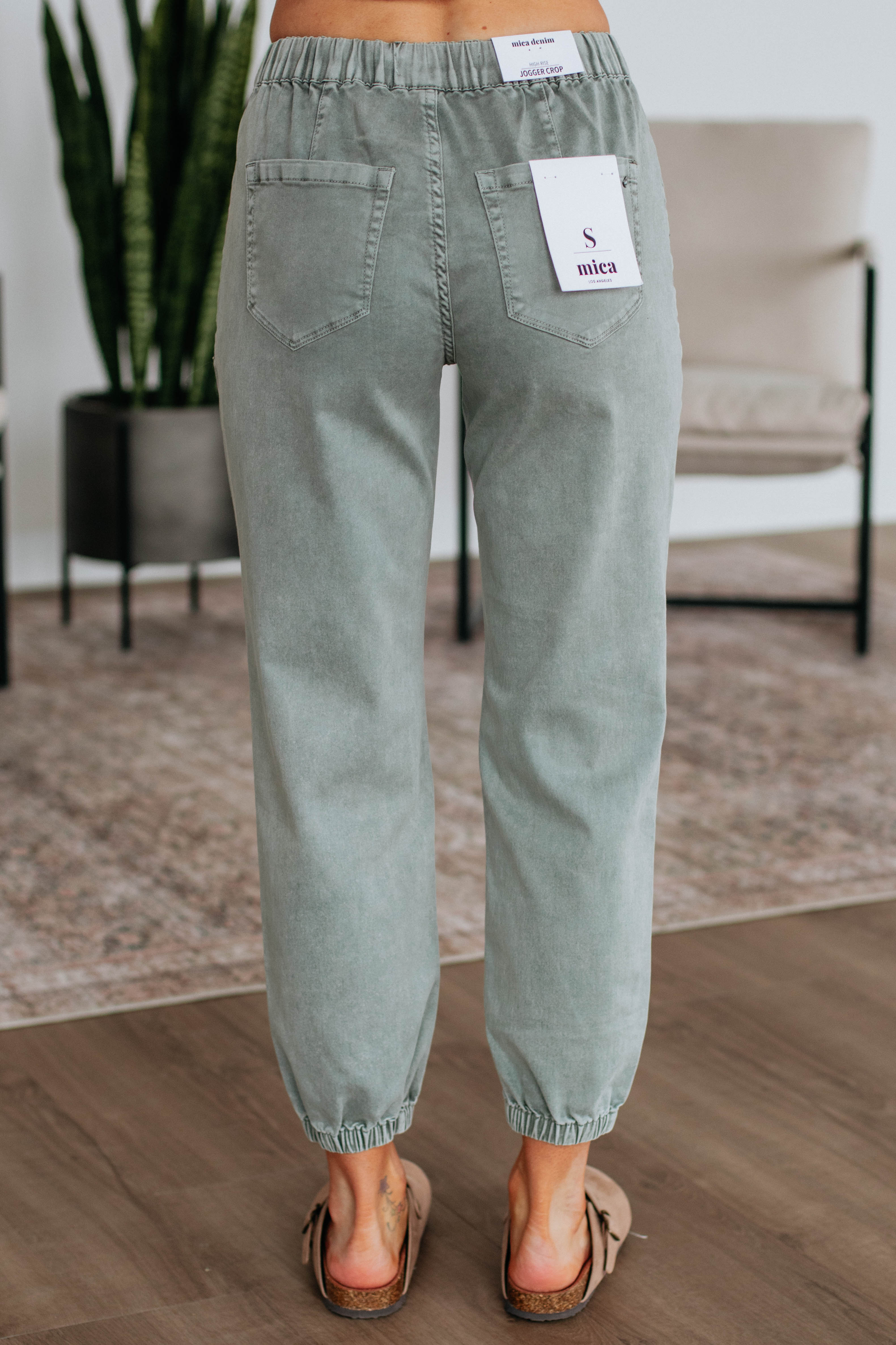 Drea Mica Joggers for Women - Soft Dusty Sage Green Lounge Pants - Comfortable Casual Wear for Yoga, Running, and Home Relaxation