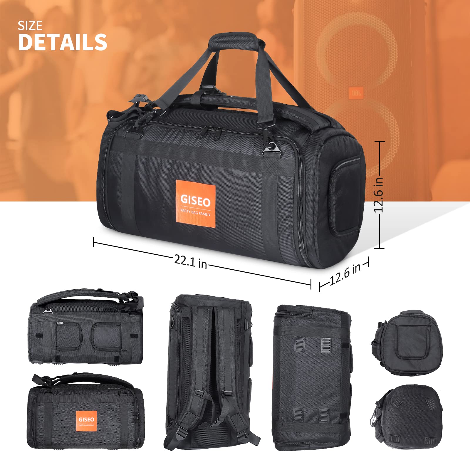 JBL Partybox 110 Speaker Bag - Waterproof Portable Carrying Case for JBL Partybox 110/120 Bluetooth Speakers - Travel Storage Backpack for Outdoor Parties, Camping & Events