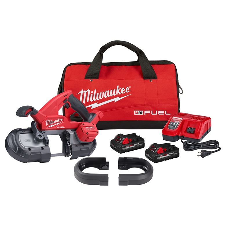 M18 FUEL 18V Brushless Cordless Compact Band Saw Kit with Dual Trigger - 2829S-22 - Ideal for Metal Cutting, Plumbing, and Electrical Work