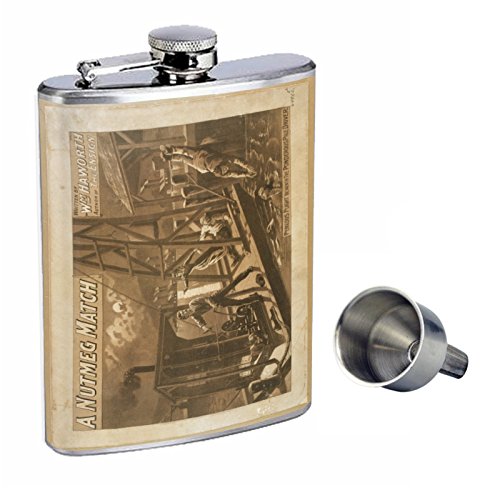 Premium 8oz Stainless Steel Whiskey Flask with Free Funnel - Leakproof & Odorless, Perfect for Outdoor Adventures, Camping, Travel & Gifts (D-125 Nutmeg Match Haworth Design)
