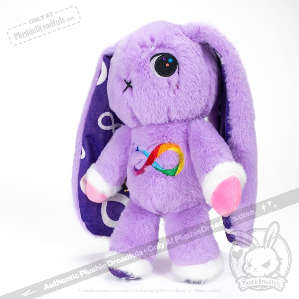 Plushie Dreadfuls Autism Spectrum Rabbit Purple Edition - Soft Stuffed Animal Toy for Kids & Adults | Perfect for Sensory Comfort, Gift Giving & Emotional Support