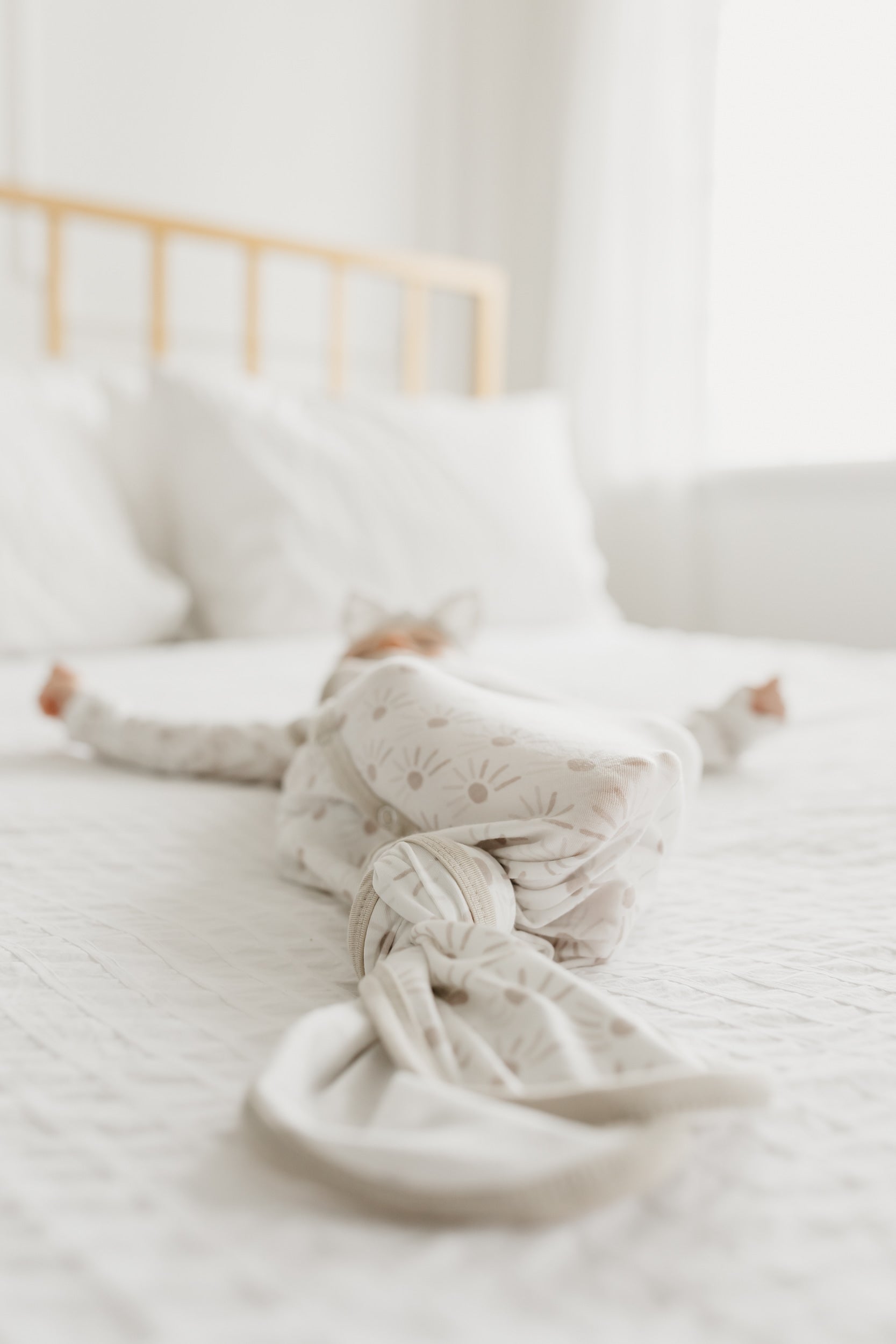 Newborn Knotted Gown for Baby Girls & Boys - Soft Cotton Sleepwear with Easy Diaper Access - Perfect for Hospital, Home & Photo Shoots