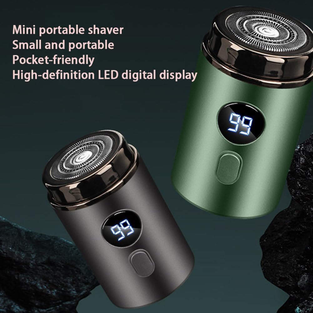 Doonai Mini Portable Electric Shaver - USB Rechargeable Waterproof Beard Trimmer for Men, Travel & Office Use | Compact Pocket Size for Home, Gym & Business Trips (Green)
