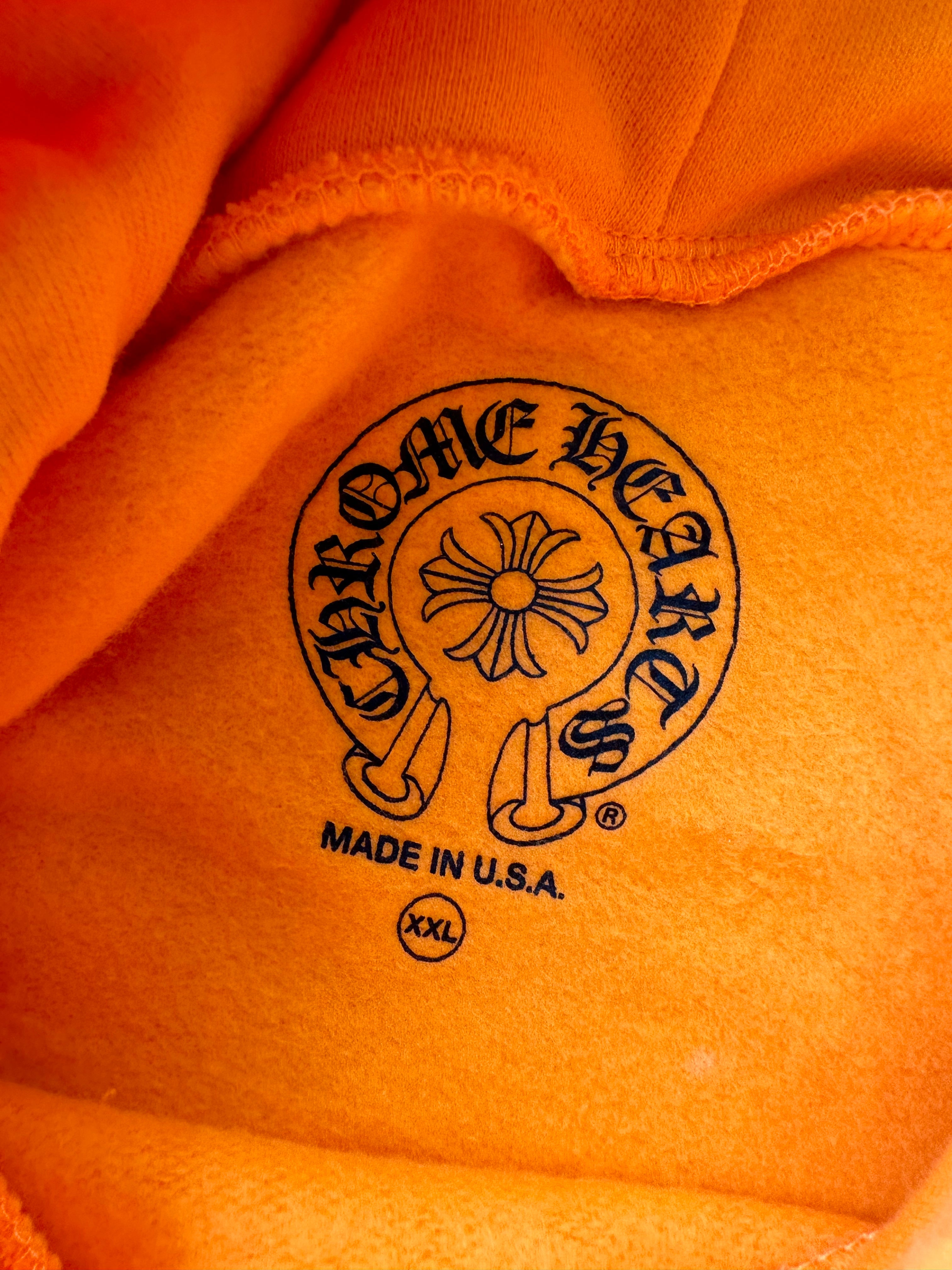 Chrome Hearts Orange & Silver Miami Exclusive Horseshoe Logo Hoodie - Stylish Streetwear for Men & Women | Perfect for Casual Outfits, Urban Fashion & Miami Beach Vibes