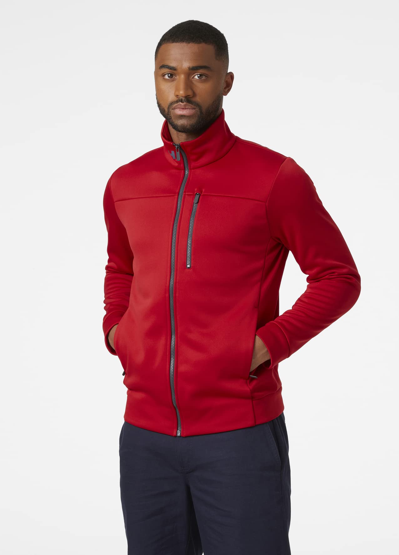 Helly Hansen Men's Crew Fleece Jacket - Lightweight Warm Zip-Up for Hiking, Camping & Outdoor Activities