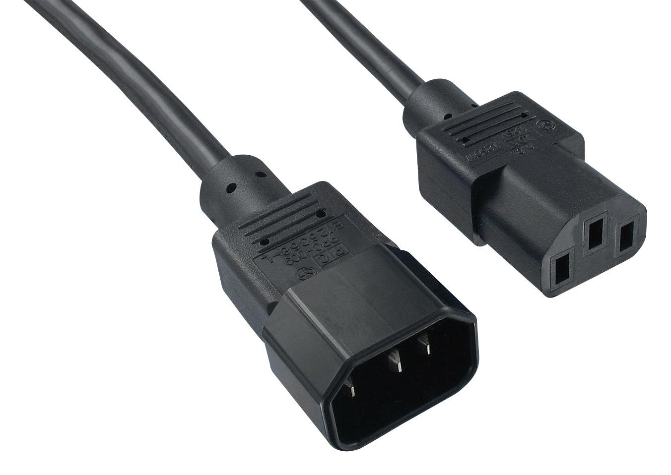 318002-01 Power Cord Cable Assembly - 0.914m (3ft) 18AWG 3-Position Male to Female Power Connector for Electronics - Perfect for Computer, Server & Industrial Equipment Power Connections