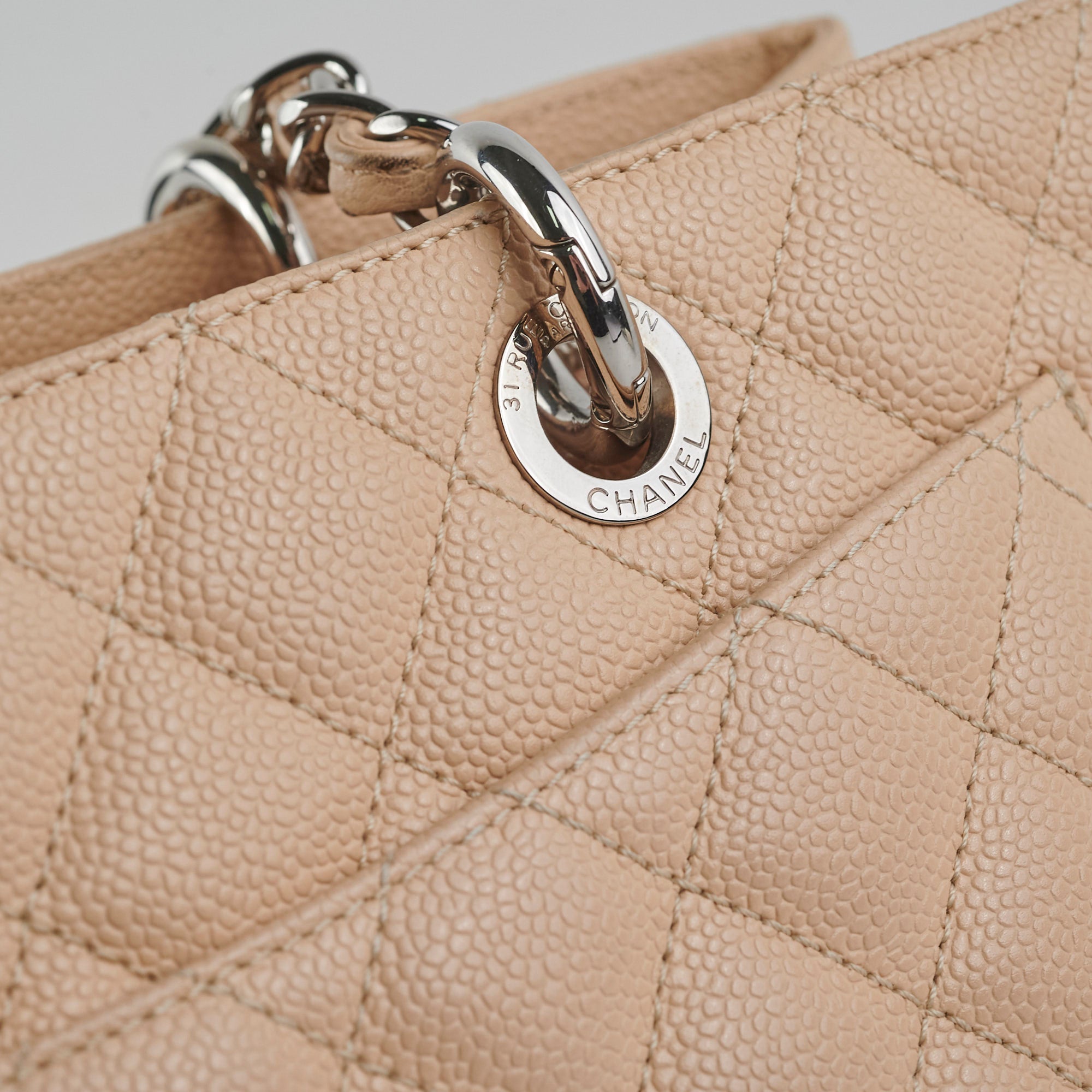 Chanel GST Caviar Grand Shopping Tote Bag in Beige - Luxury Designer Handbag for Women, Perfect for Work, Travel & Everyday Use