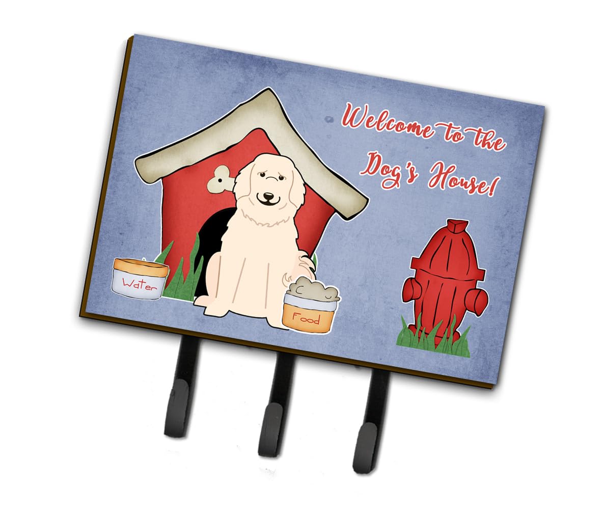 Caroline's Treasures Dog House Collection Pyrenees Leash & Key Holder BB2837TH68 - Triple Hook Wall Mount for Keys, Leashes & Pet Accessories | Perfect for Entryway, Mudroom & Dog Lovers Home Decor