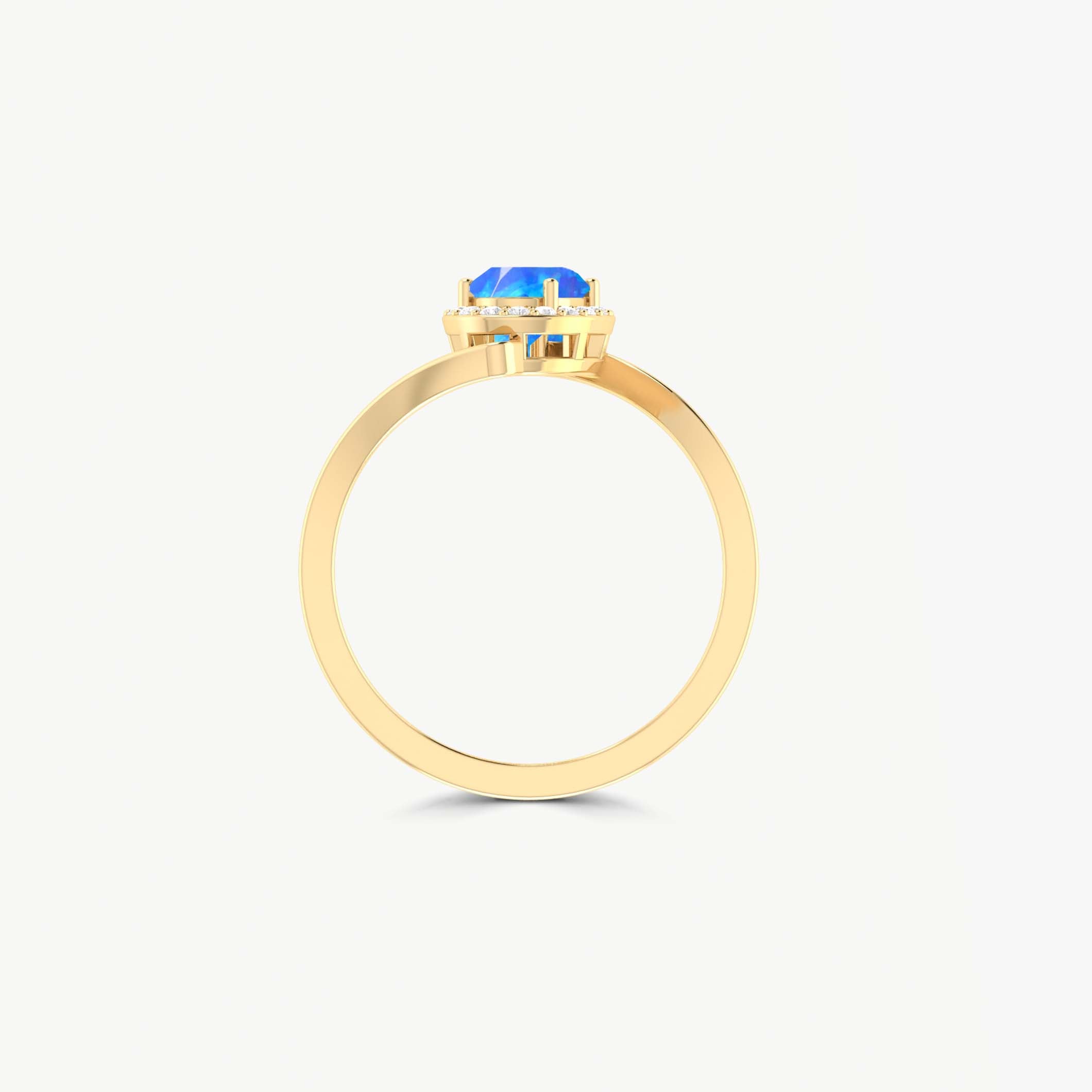 Natural Blue Fire Ethiopian Opal Wedding Ring for Women - Elegant 925 Sterling Silver Engagement Band - Perfect for Bridal, Anniversary & Special Occasions
