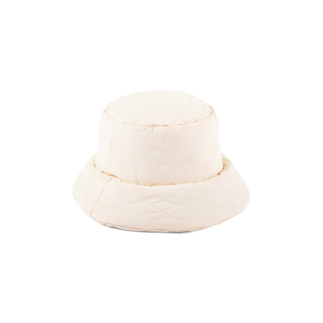 Stylish Cream Puffer Bucket Hat for Women & Men - Winter Warm Fleece-Lined Beanie with Ear Flaps - Perfect for Outdoor Activities, Skiing, and Fashion Streetwear