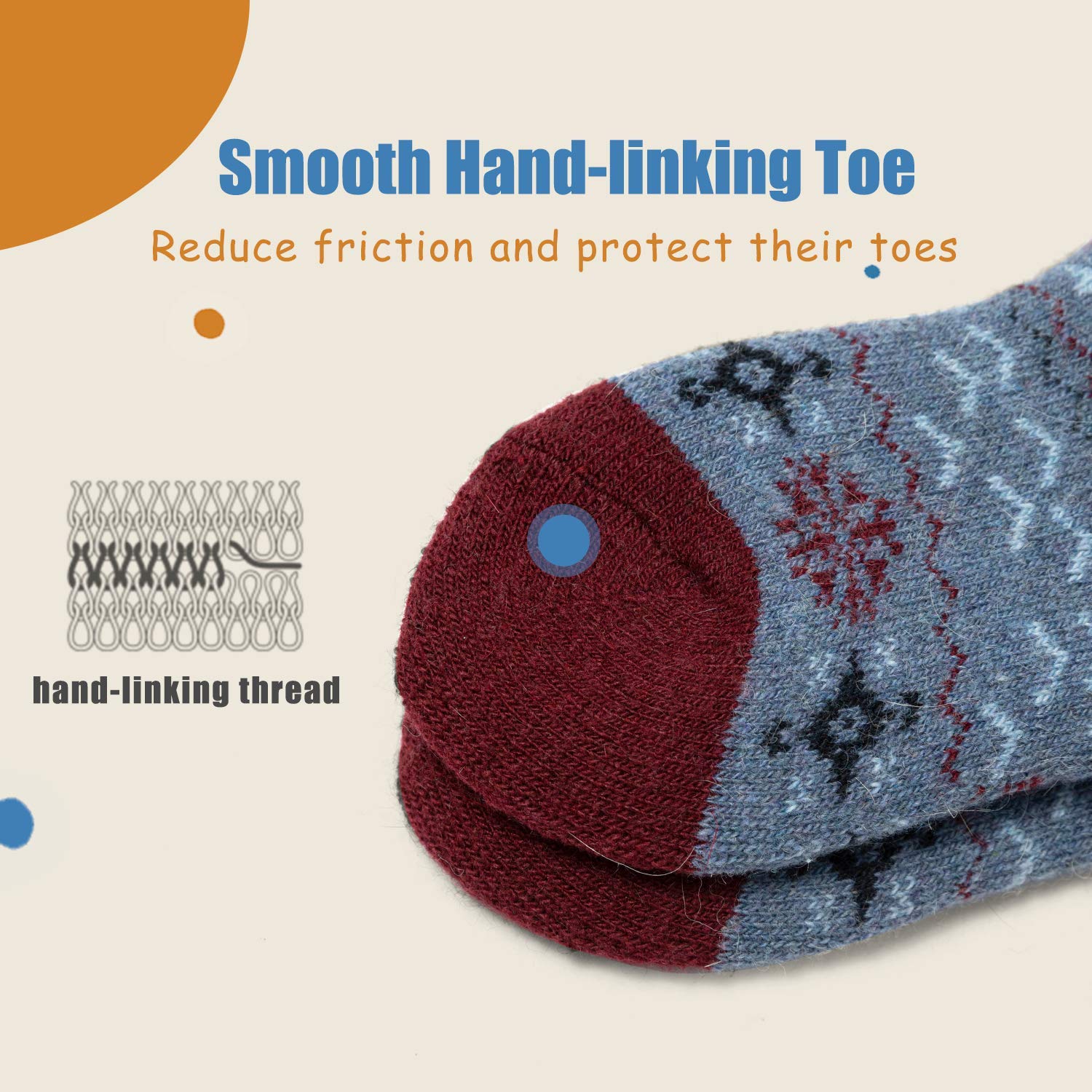 Boys Wool Winter Socks - 6 Pairs Warm Thermal Crew Socks for Kids | Outdoor & School